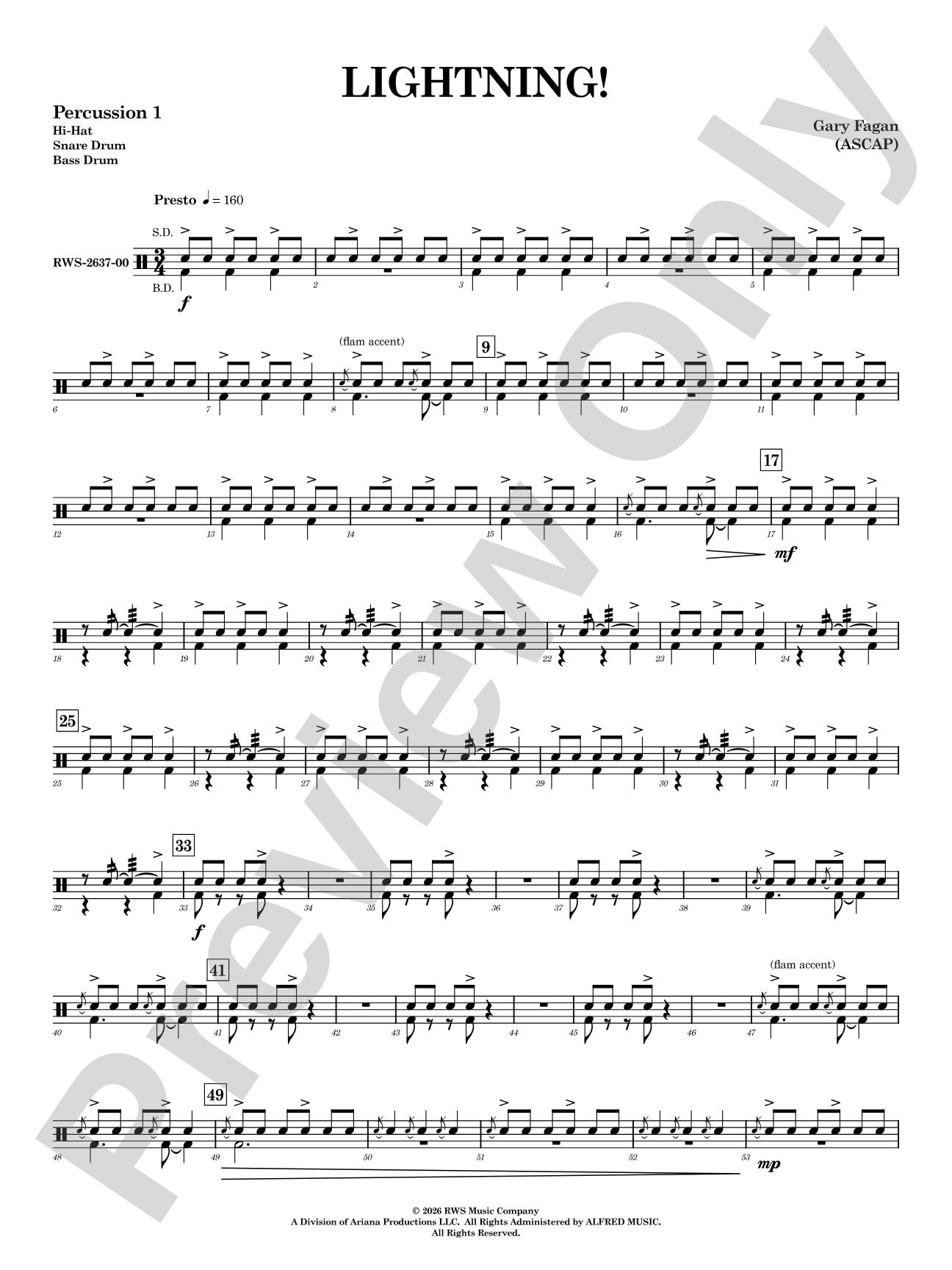 Lightning!: 1st Percussion
