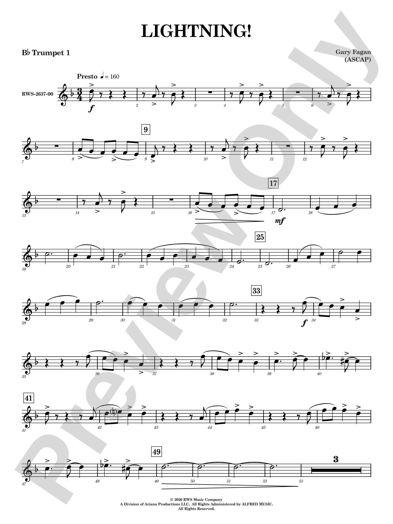 Lightning!: 1st B-flat Trumpet