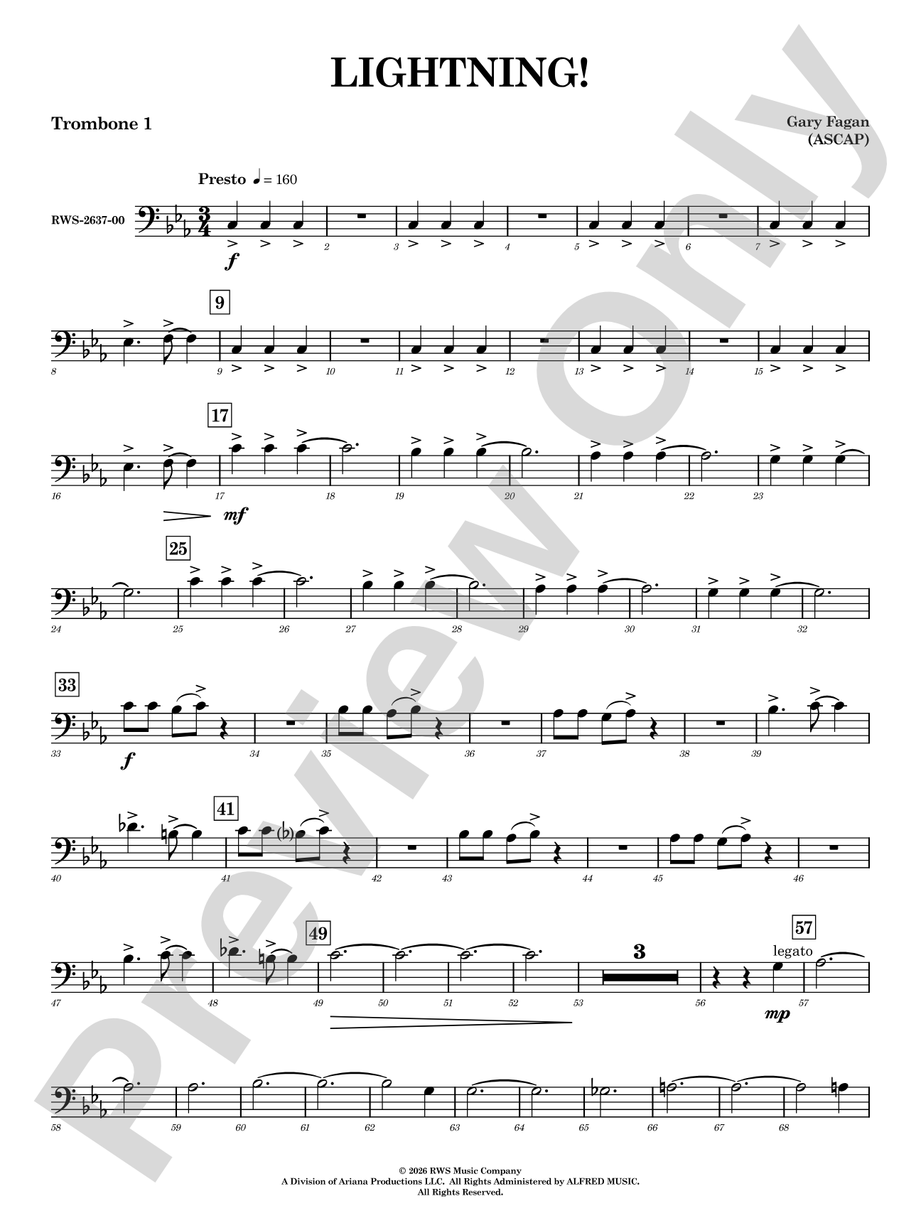 Lightning!: 1st Trombone