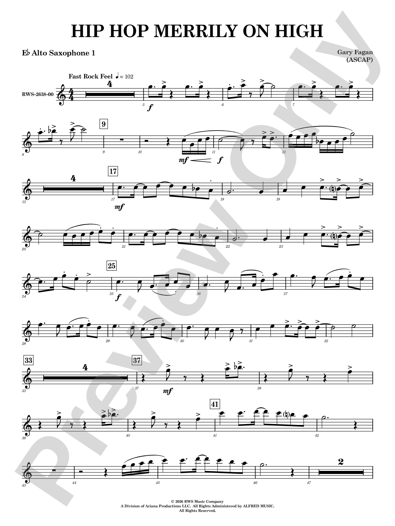 Hip Hop Merrily on High: E-flat Alto Saxophone