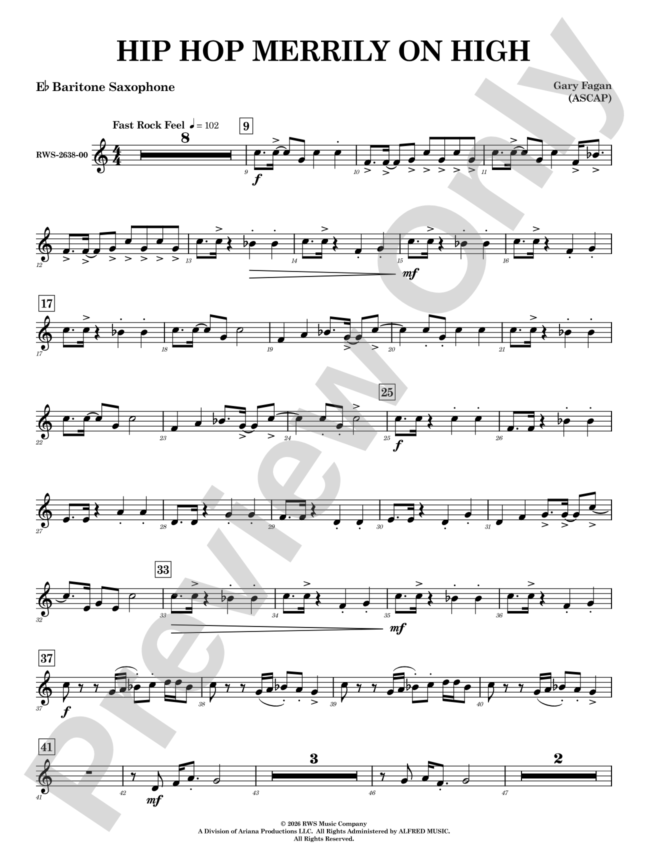 Hip Hop Merrily on High: E-flat Baritone Saxophone