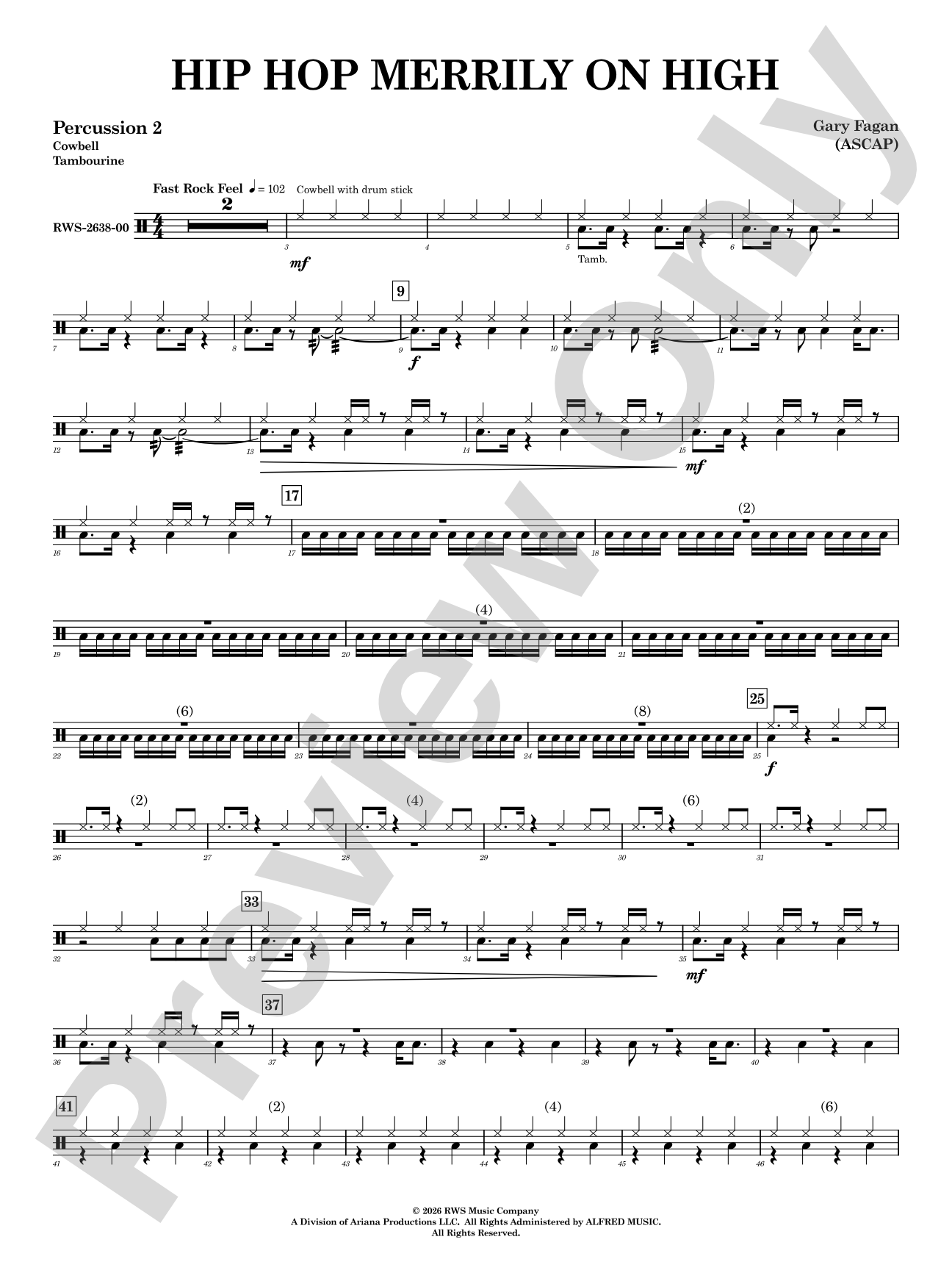 Hip Hop Merrily on High: 2nd Percussion