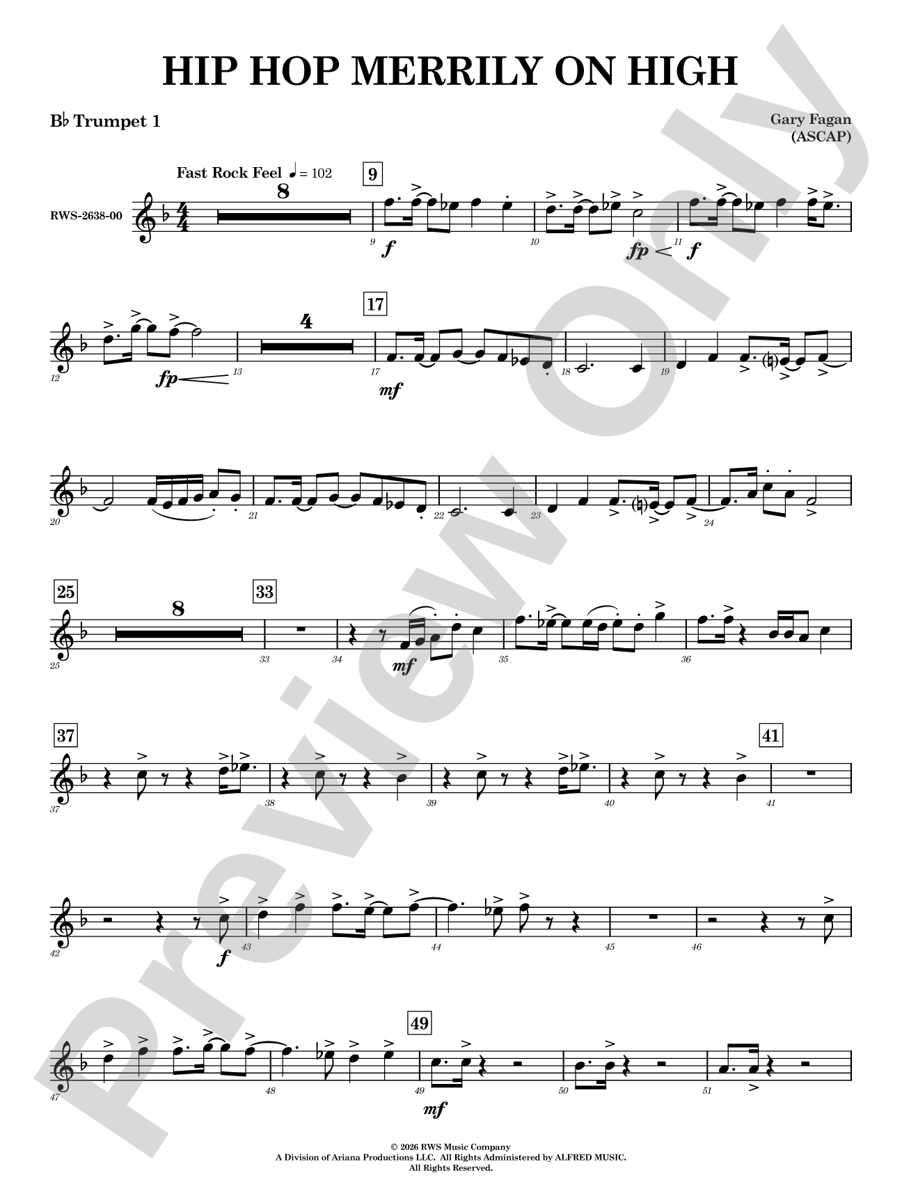 Hip Hop Merrily on High: 1st B-flat Trumpet