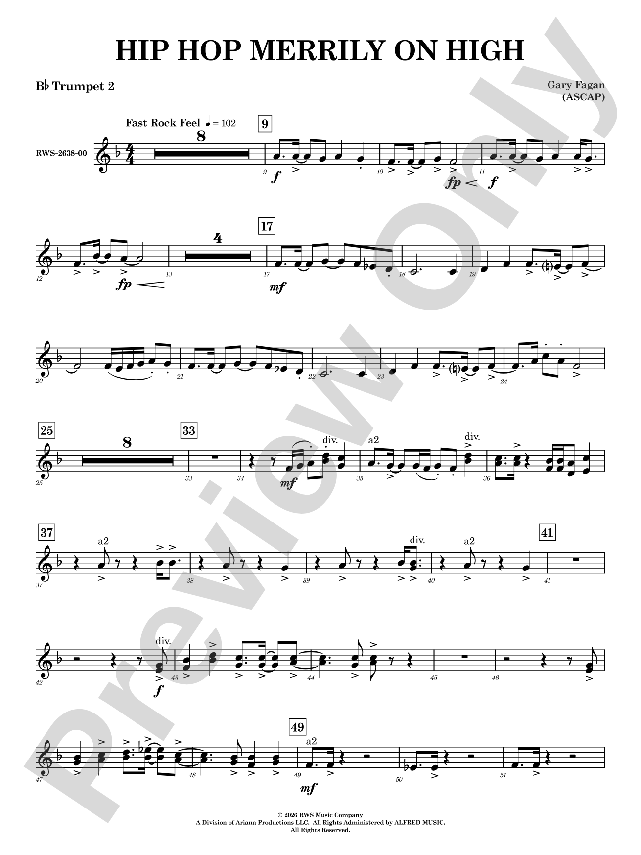 Hip Hop Merrily on High: 2nd B-flat Trumpet