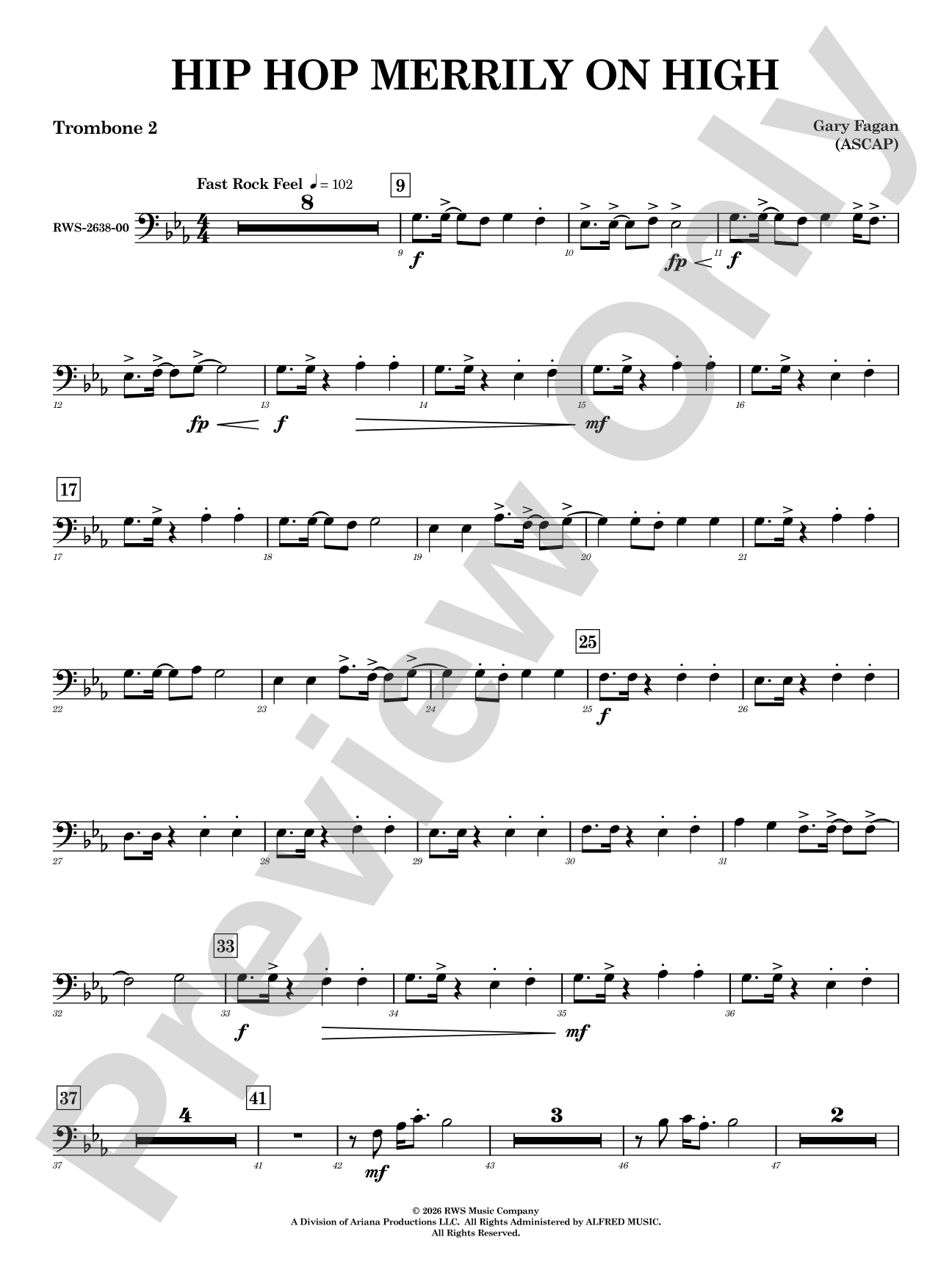Hip Hop Merrily on High: 2nd Trombone