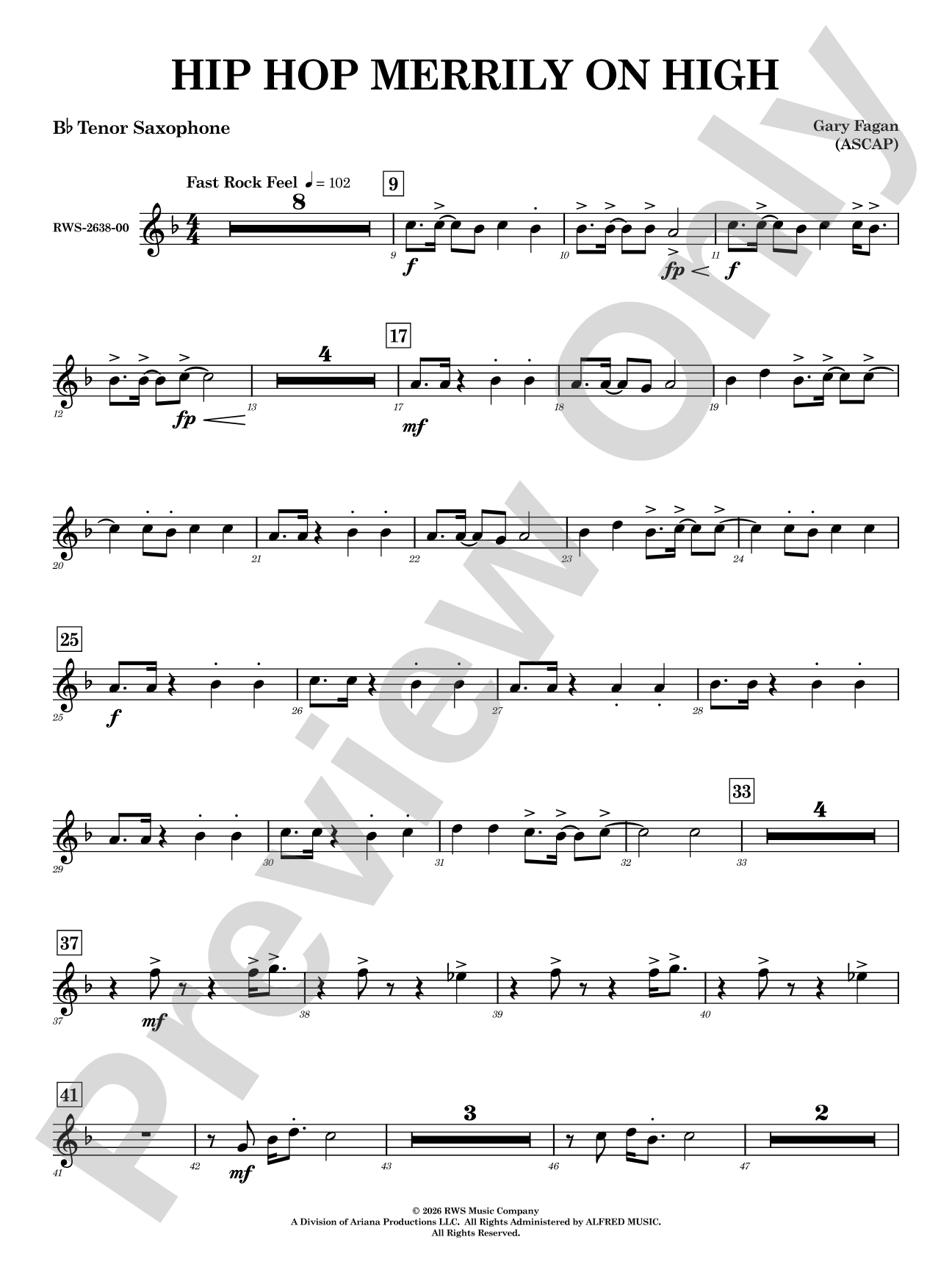 Hip Hop Merrily on High: B-flat Tenor Saxophone