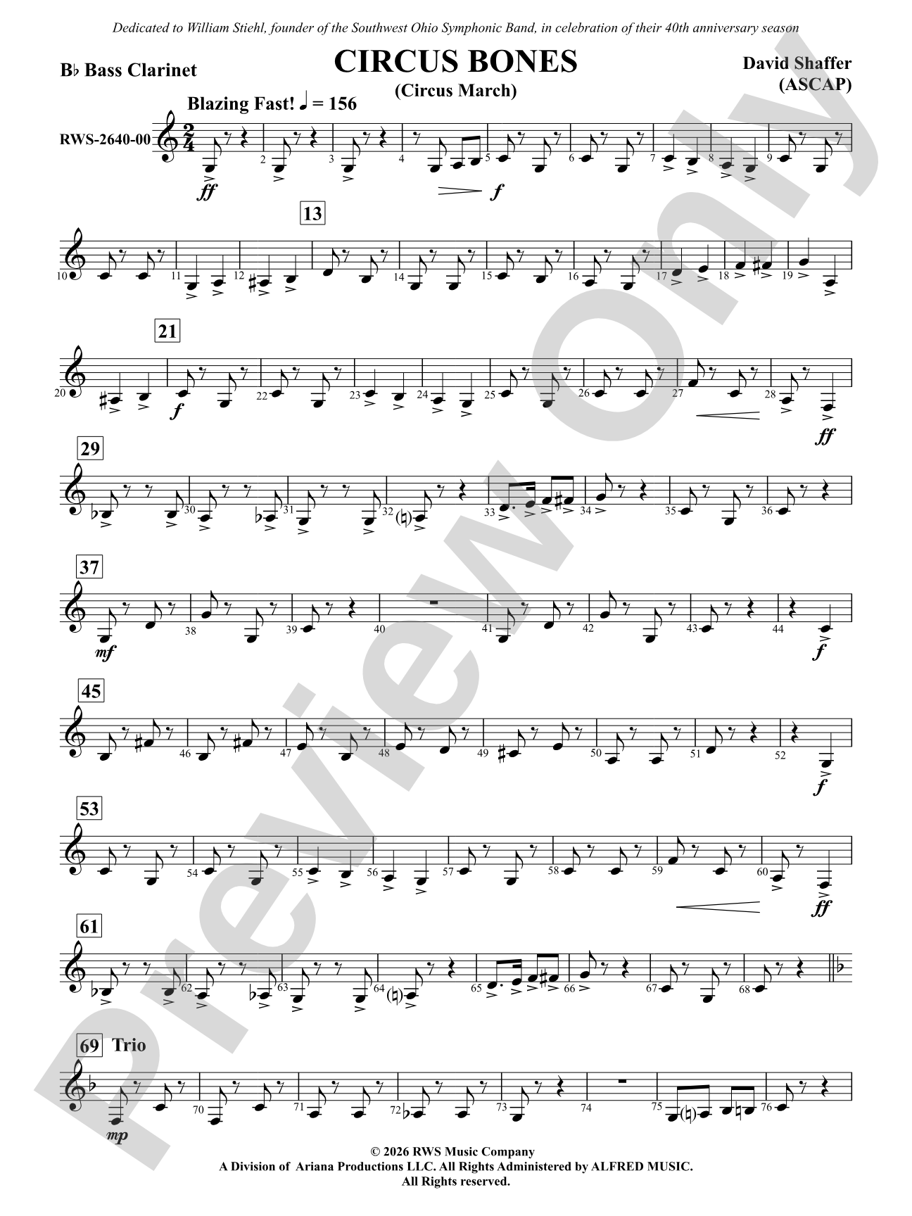 Circus Bones: B-flat Bass Clarinet