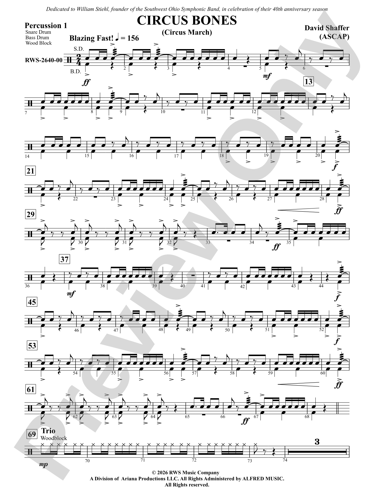 Circus Bones: 1st Percussion