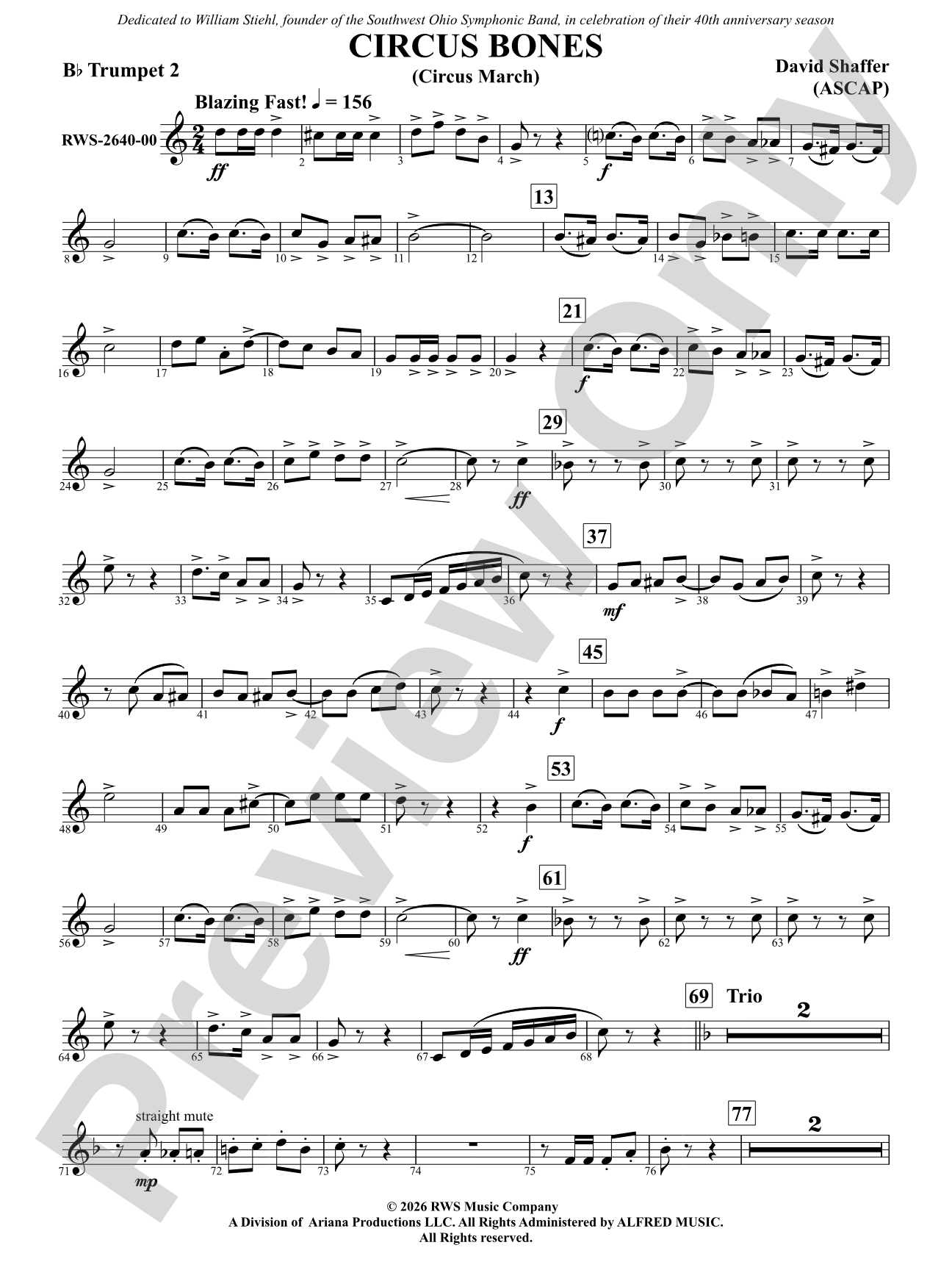 Circus Bones: 2nd B-flat Trumpet