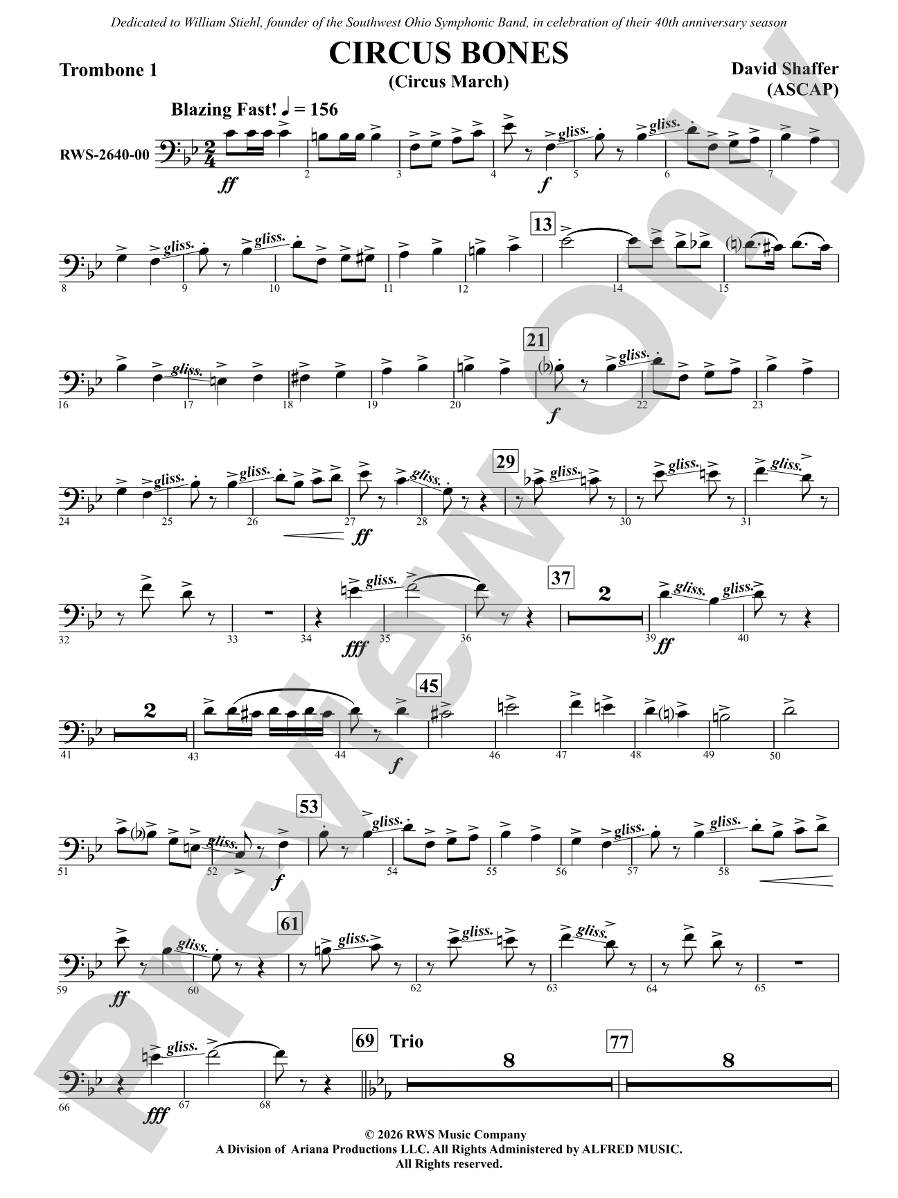 Circus Bones: 1st Trombone