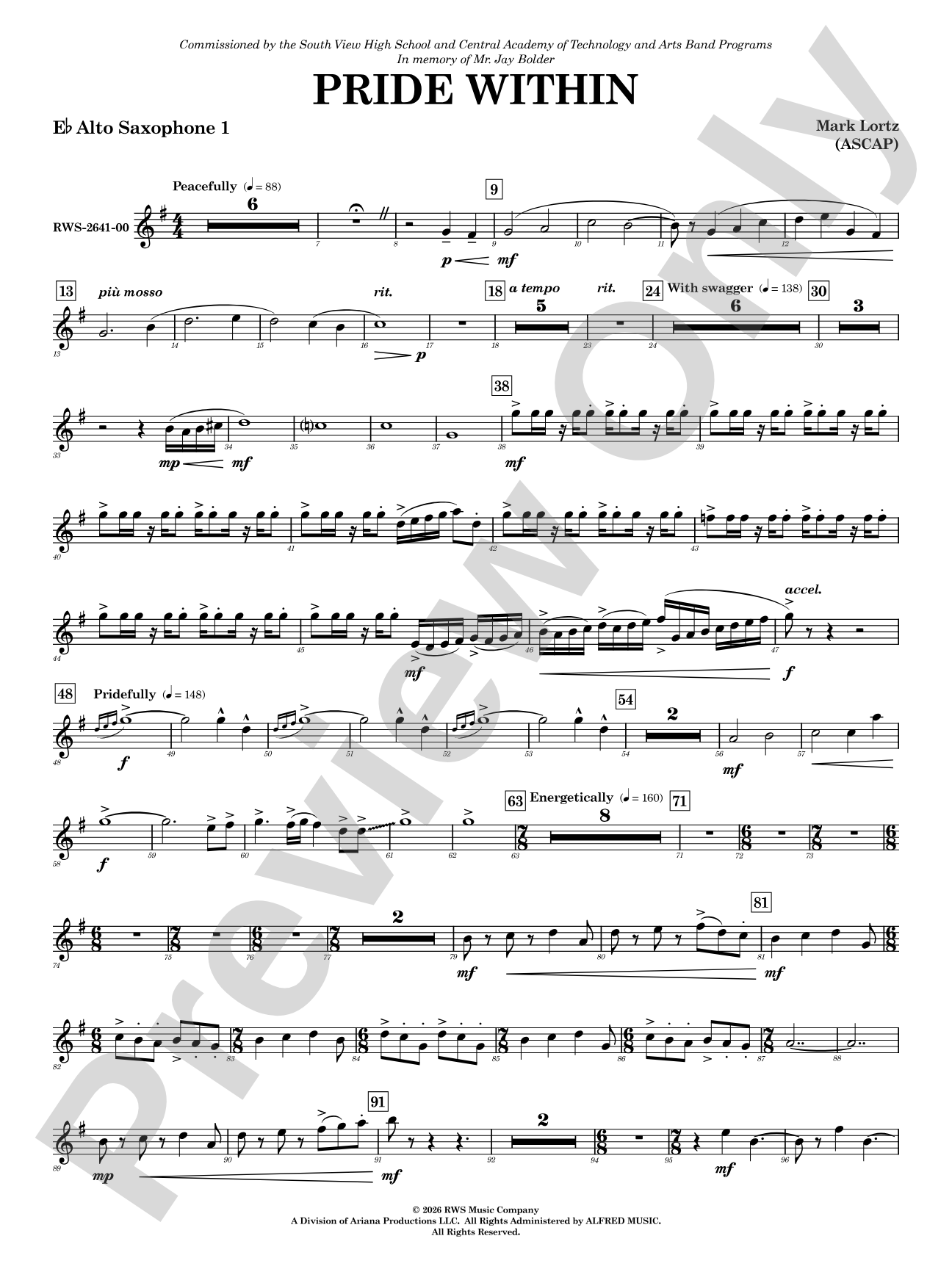 Pride Within: E-flat Alto Saxophone