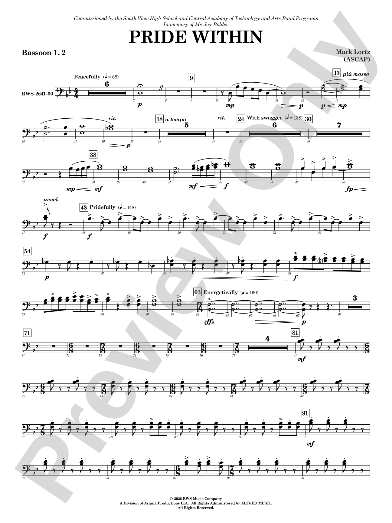 Pride Within: 1st & 2nd Bassoon