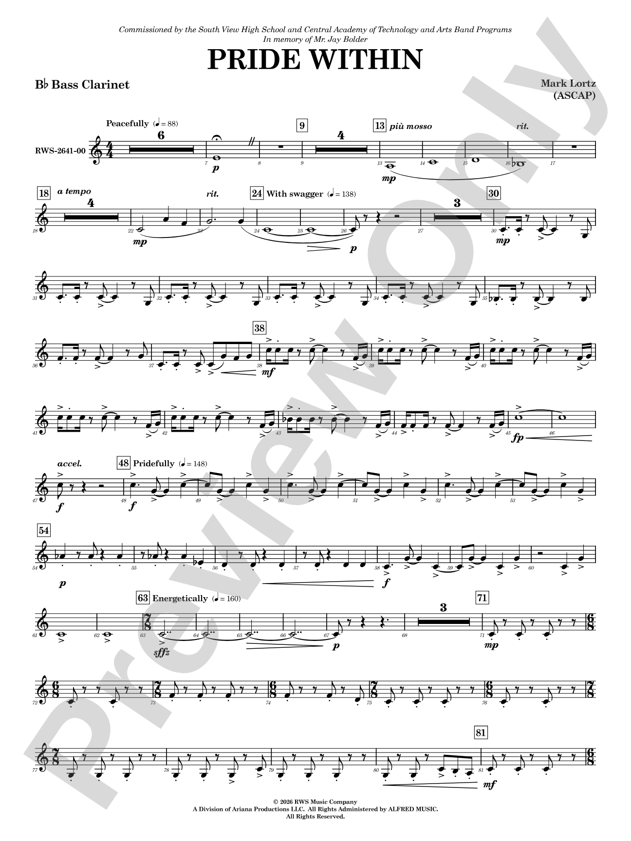 Pride Within: B-flat Bass Clarinet