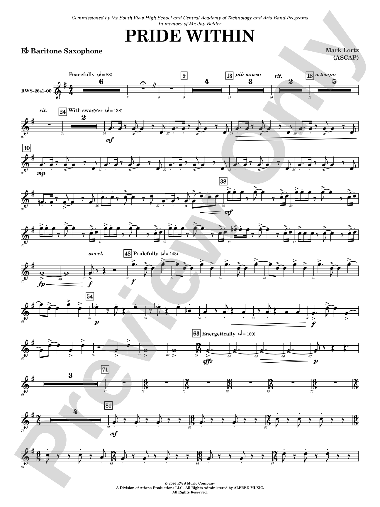 Pride Within: E-flat Baritone Saxophone