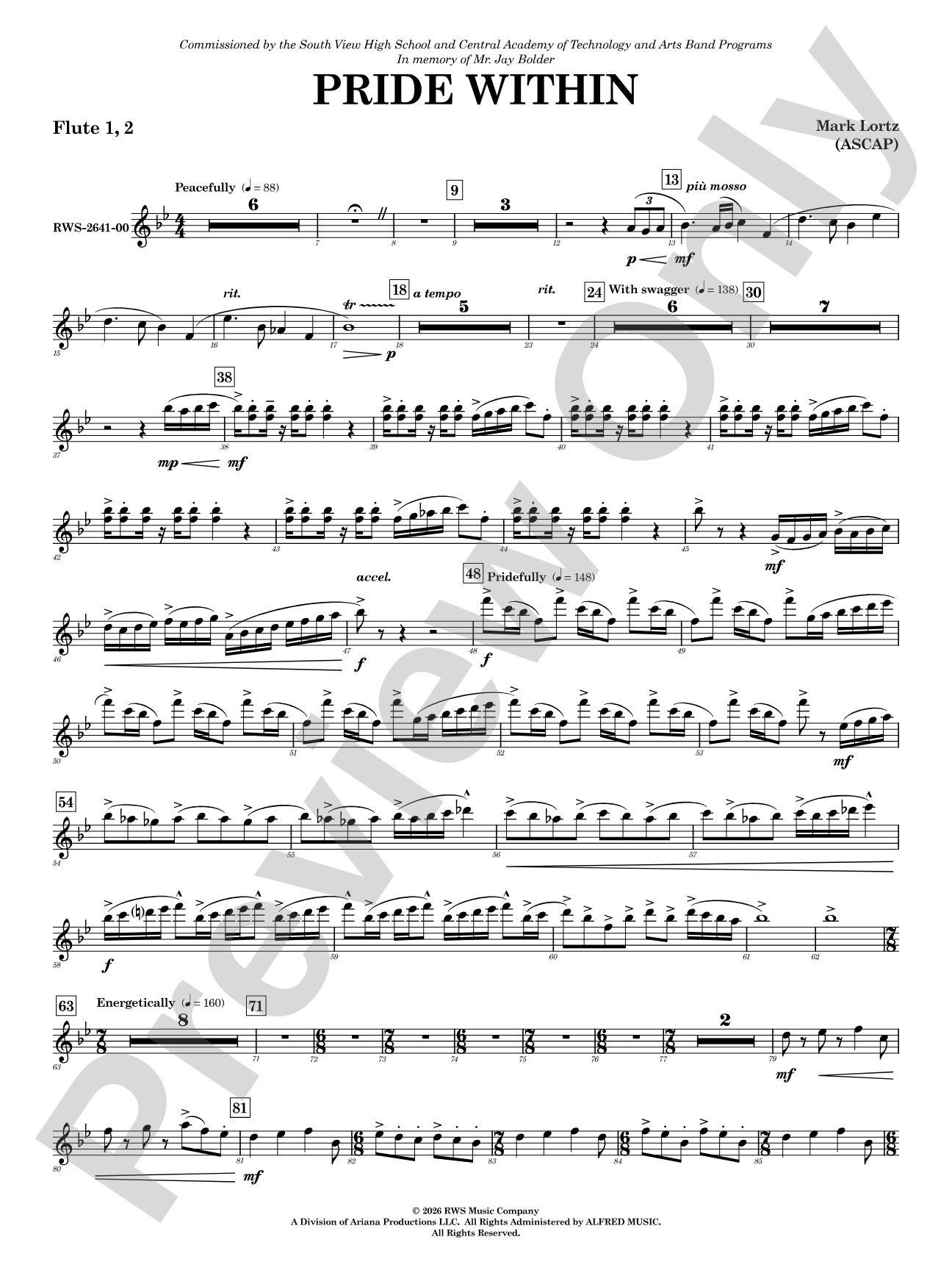 Pride Within: 1st & 2nd Flute
