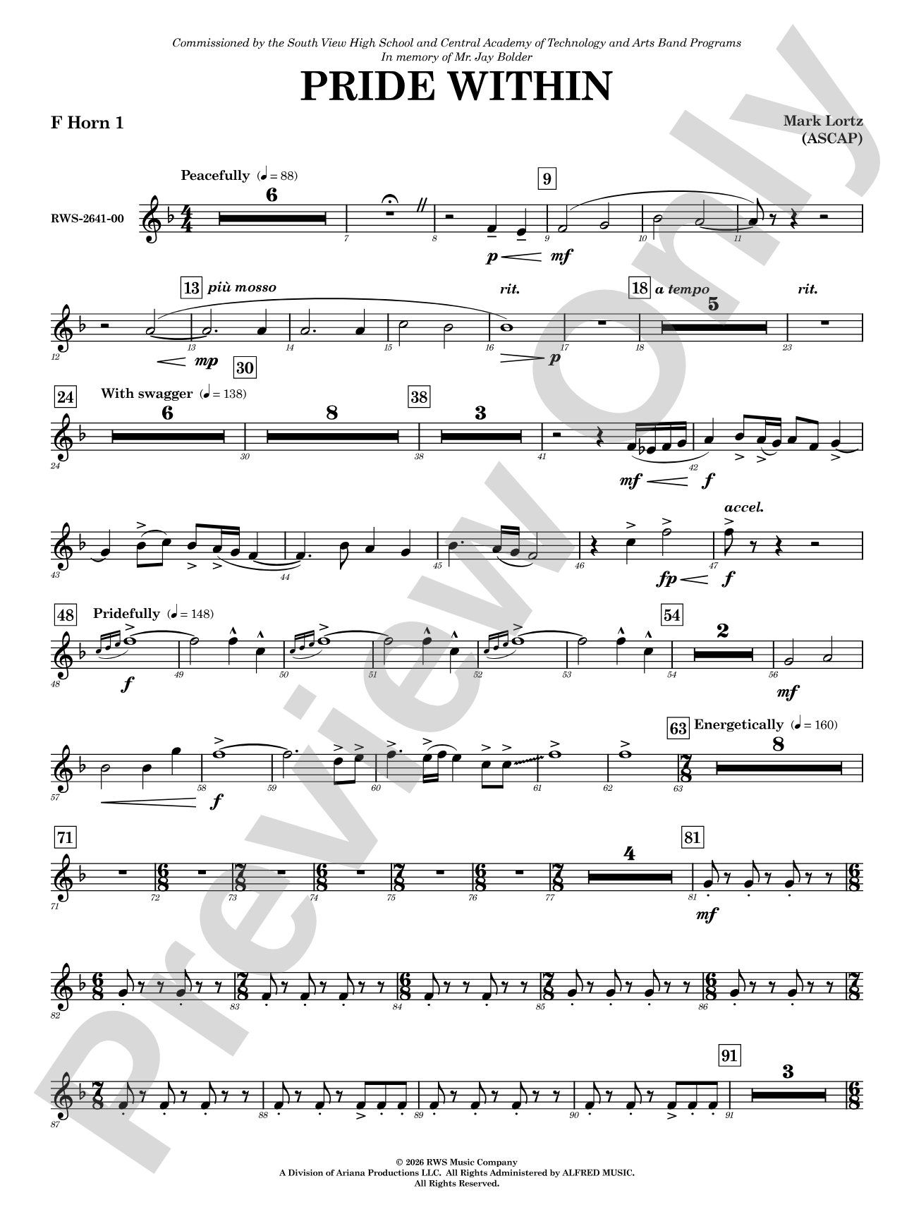 Pride Within: 1st F Horn