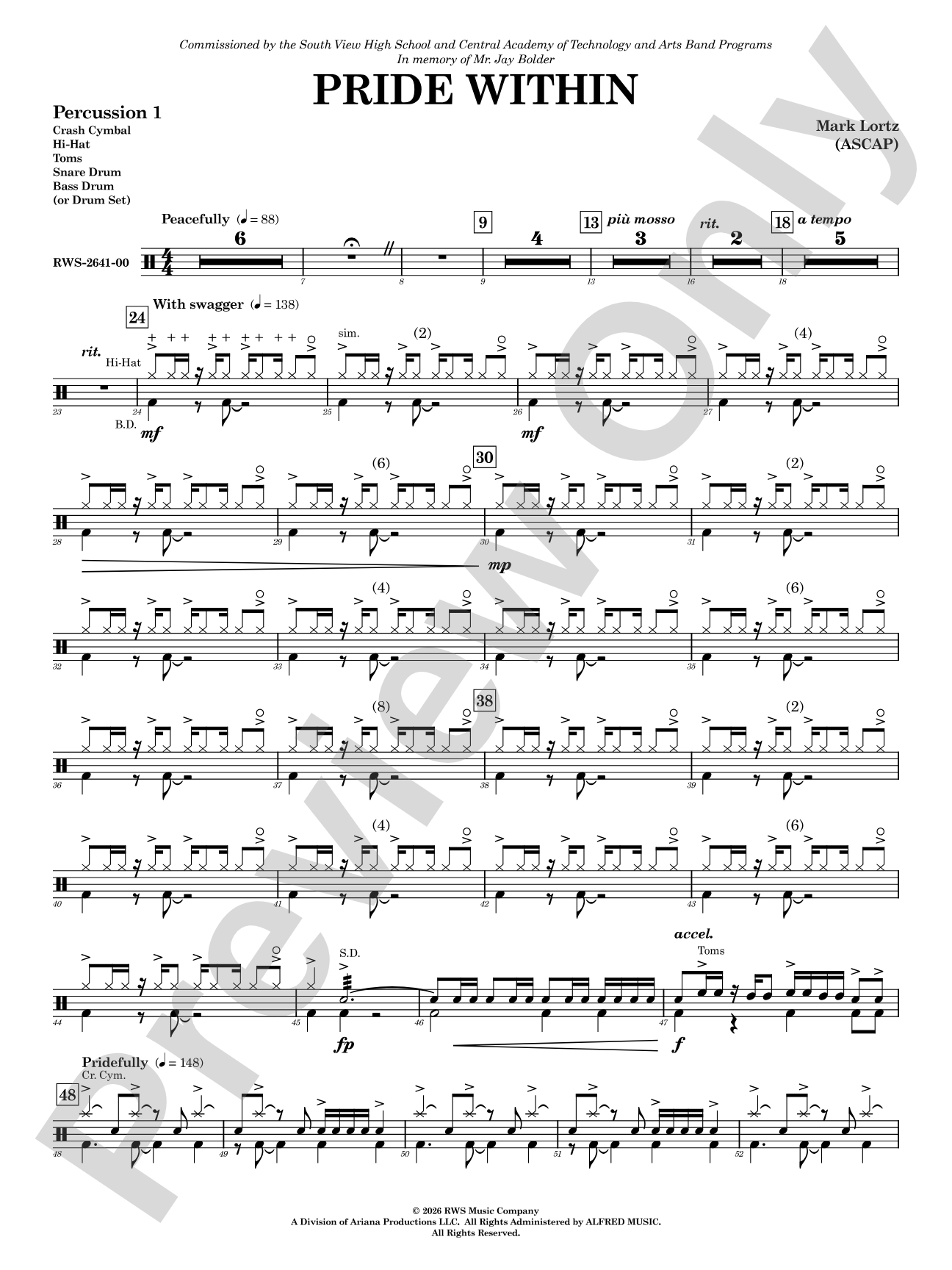 Pride Within: 1st Percussion