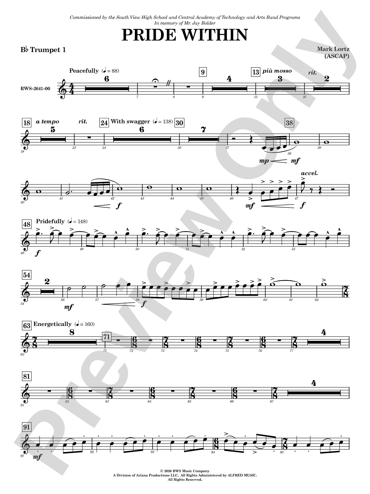 Pride Within: 1st B-flat Trumpet