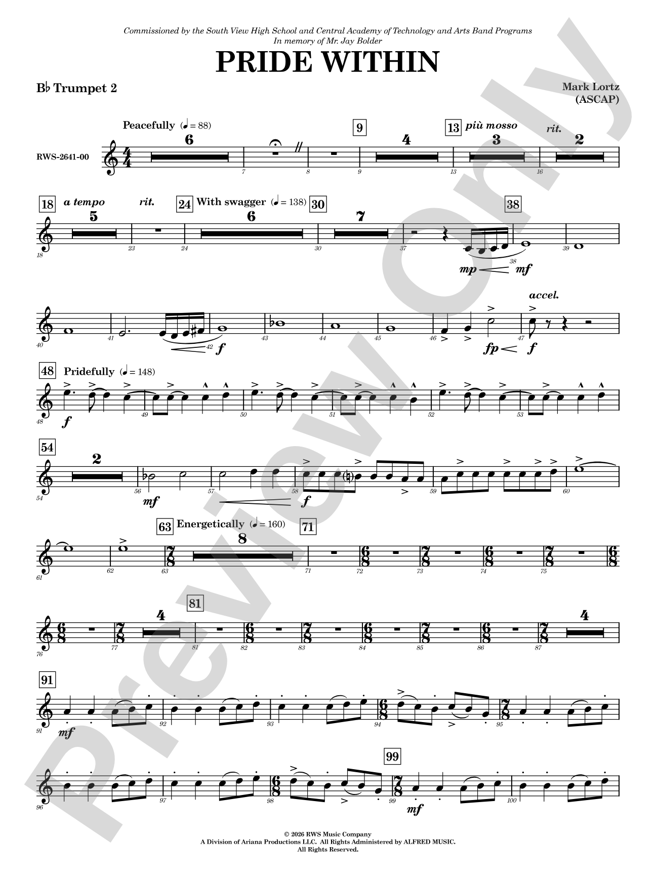 Pride Within: 2nd B-flat Trumpet