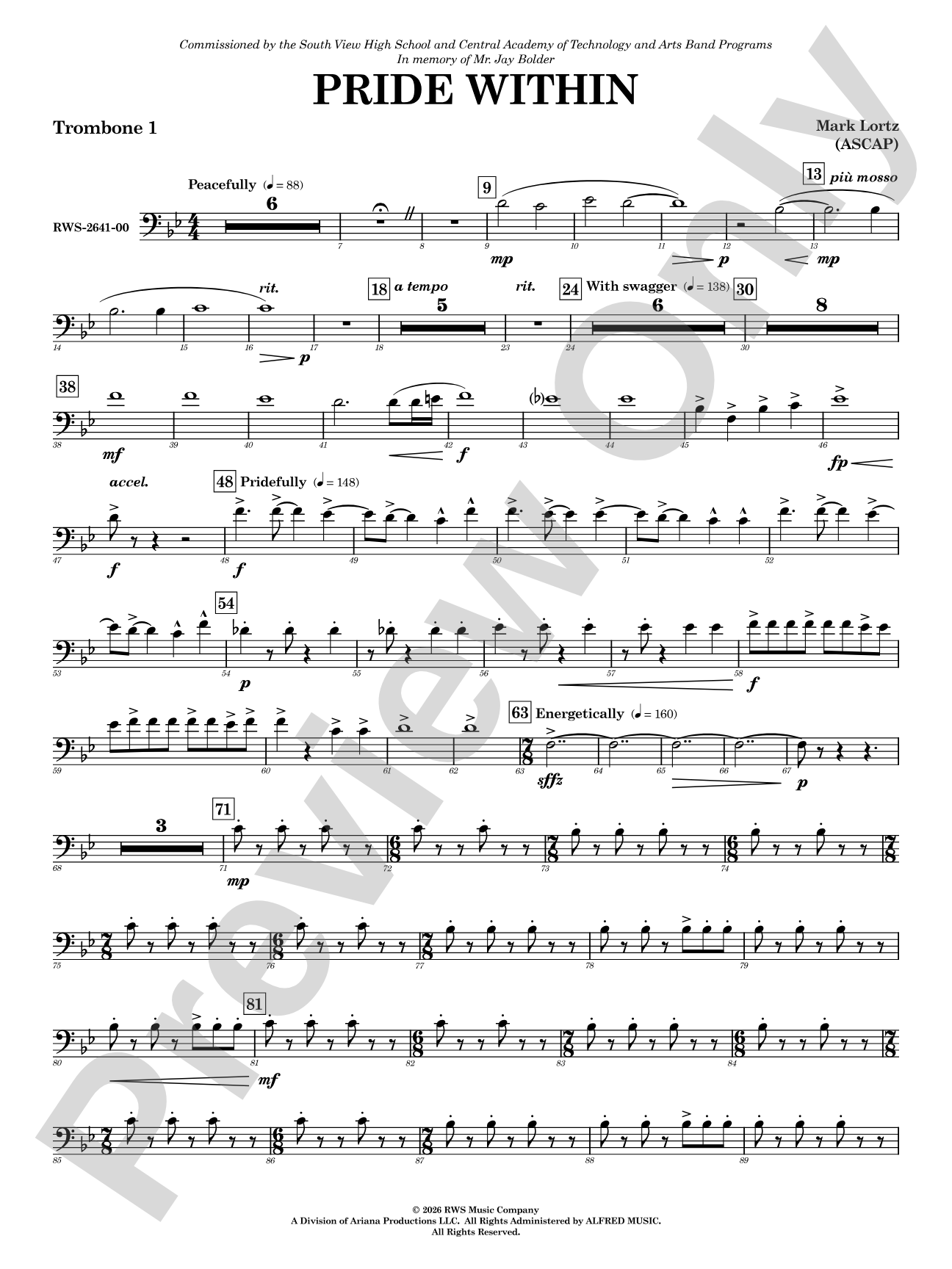 Pride Within: 1st Trombone