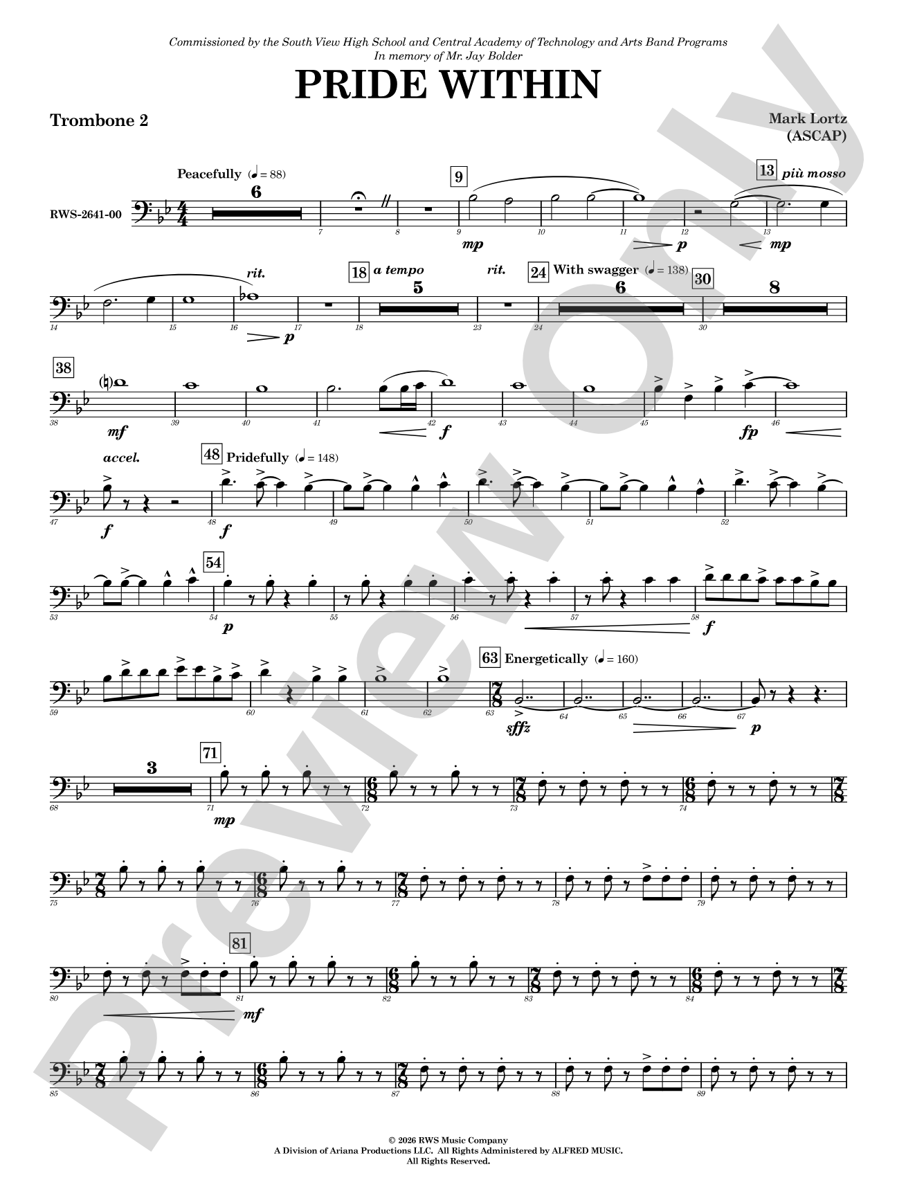 Pride Within: 2nd Trombone