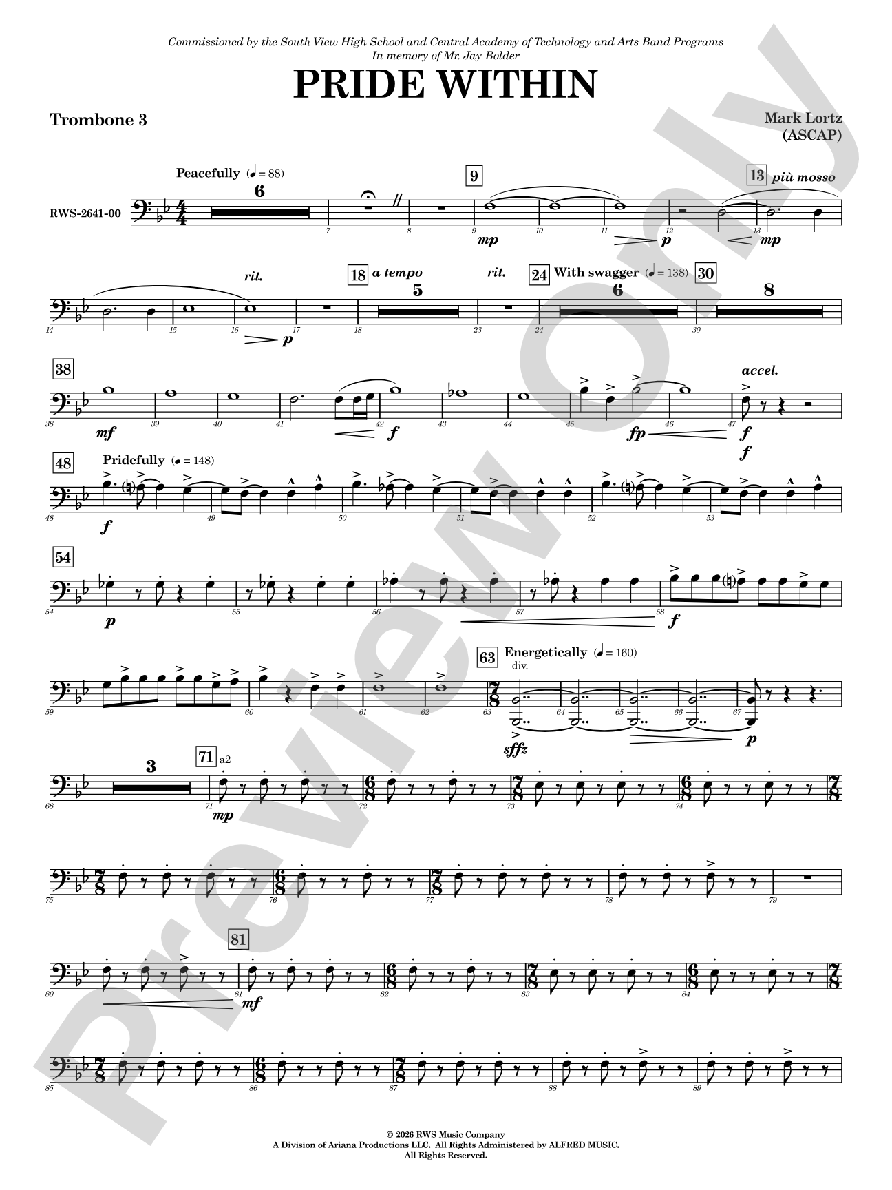 Pride Within: 3rd Trombone