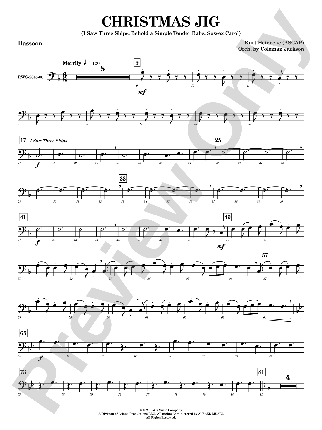 Christmas Jig: Bassoon