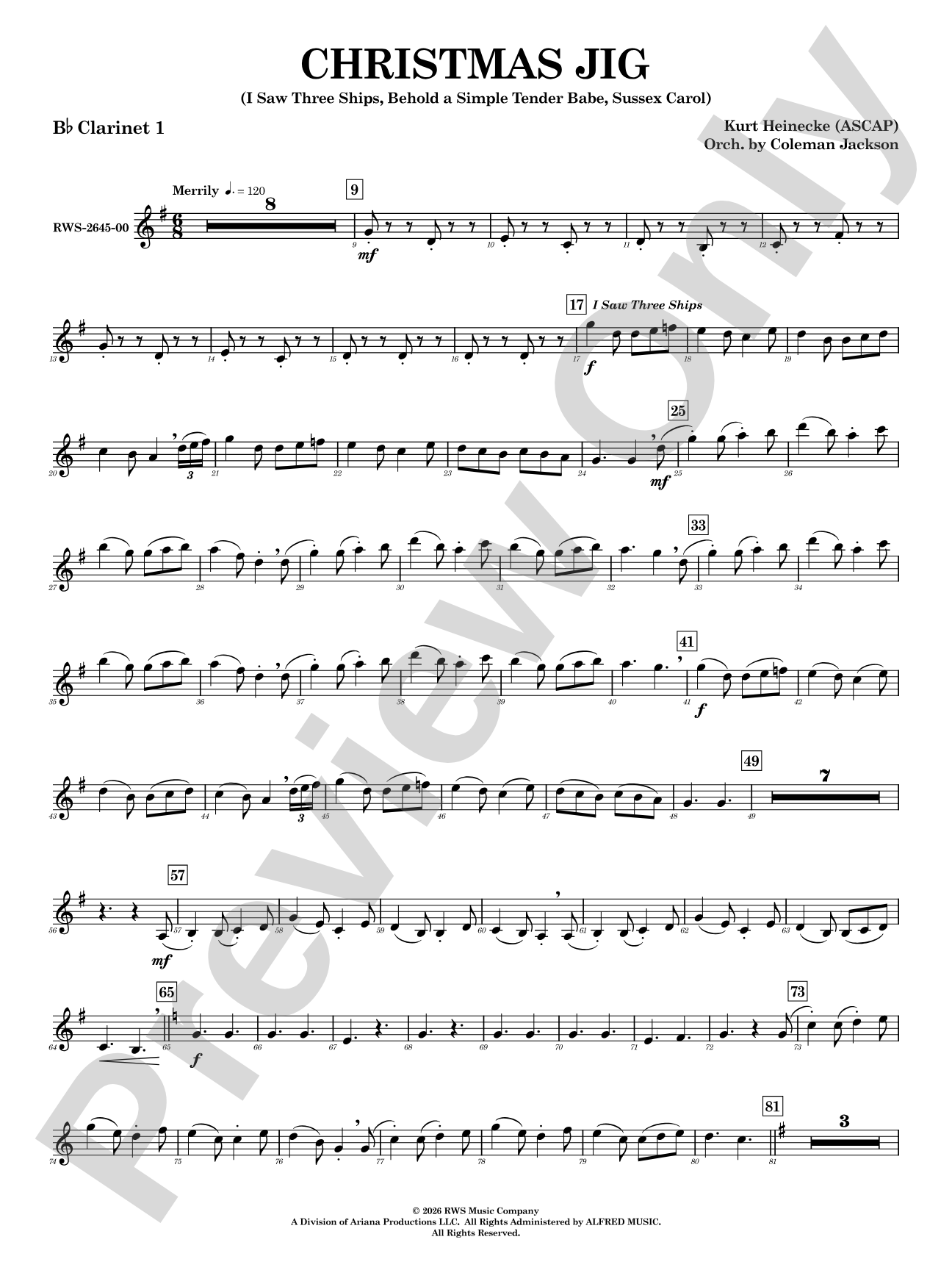 Christmas Jig: 1st B-flat Clarinet