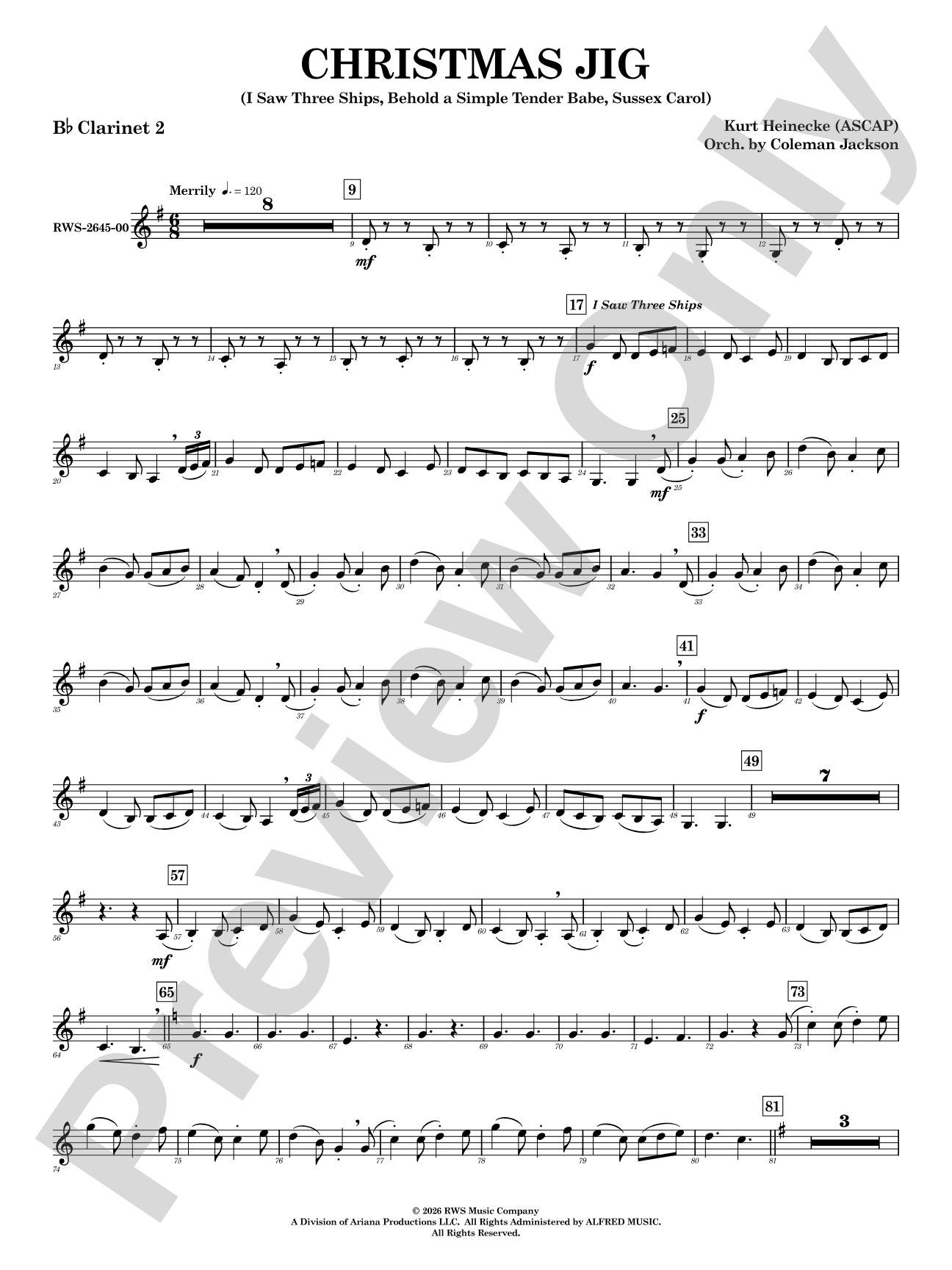 Christmas Jig: 2nd B-flat Clarinet
