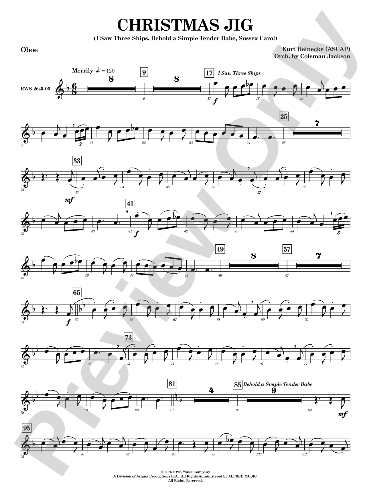 Christmas Jig: Oboe