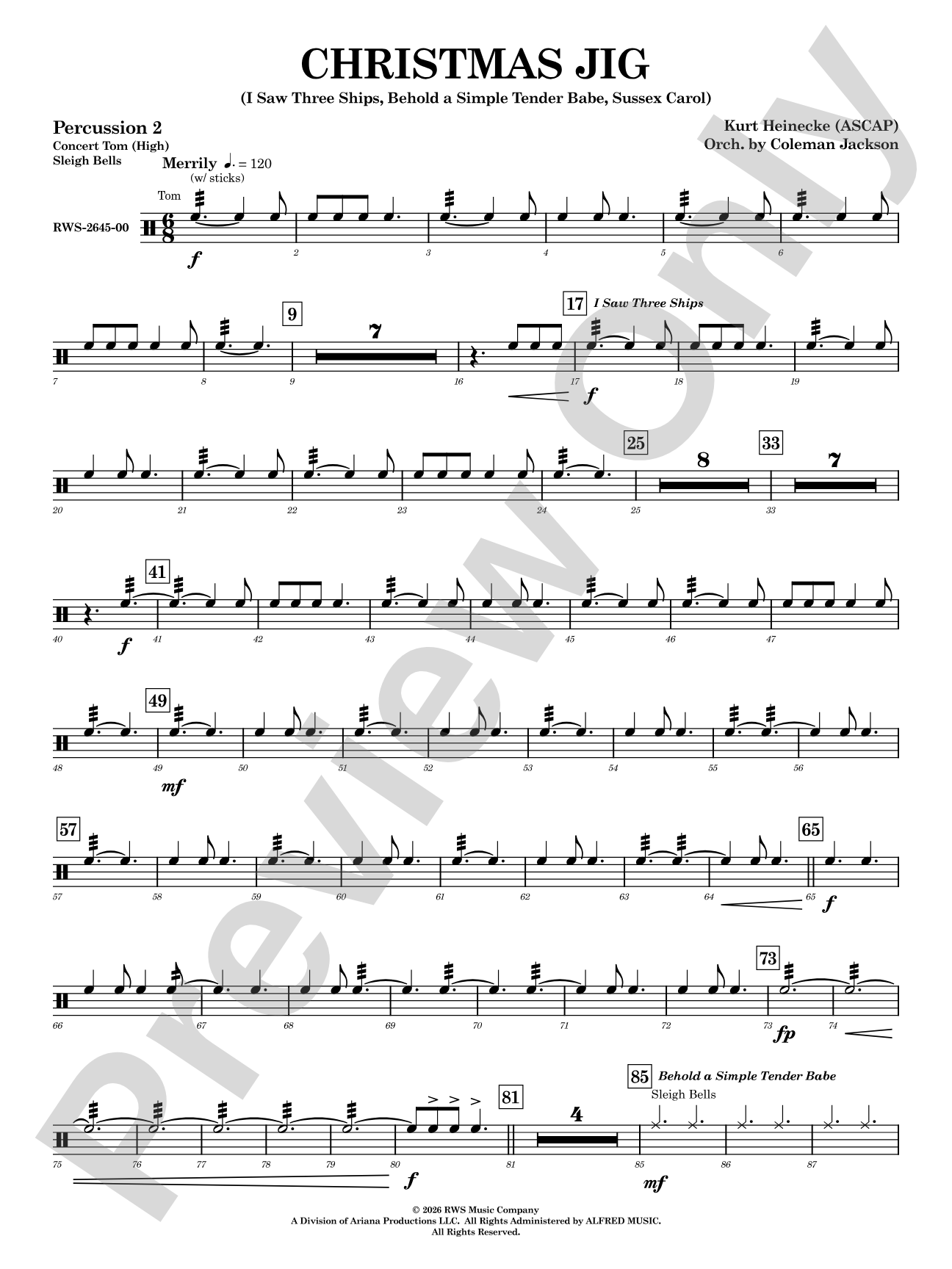 Christmas Jig: 2nd Percussion