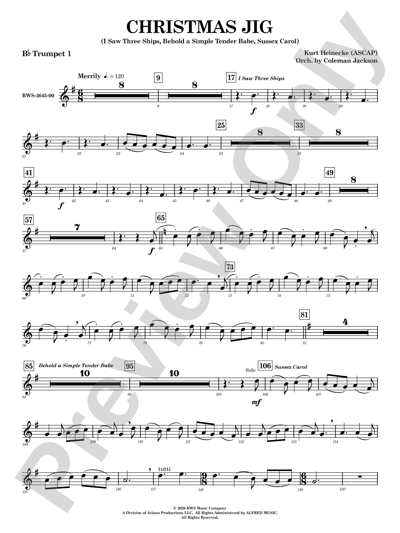 Christmas Jig: 1st B-flat Trumpet