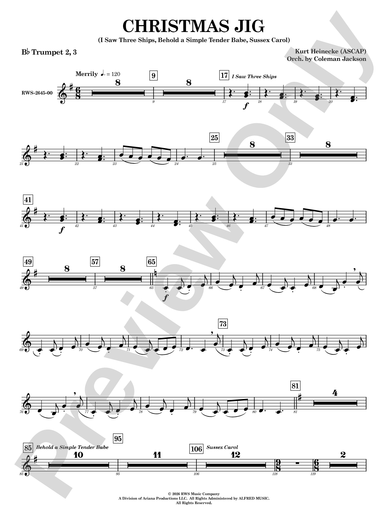 Christmas Jig: 2nd & 3rd Trumpet
