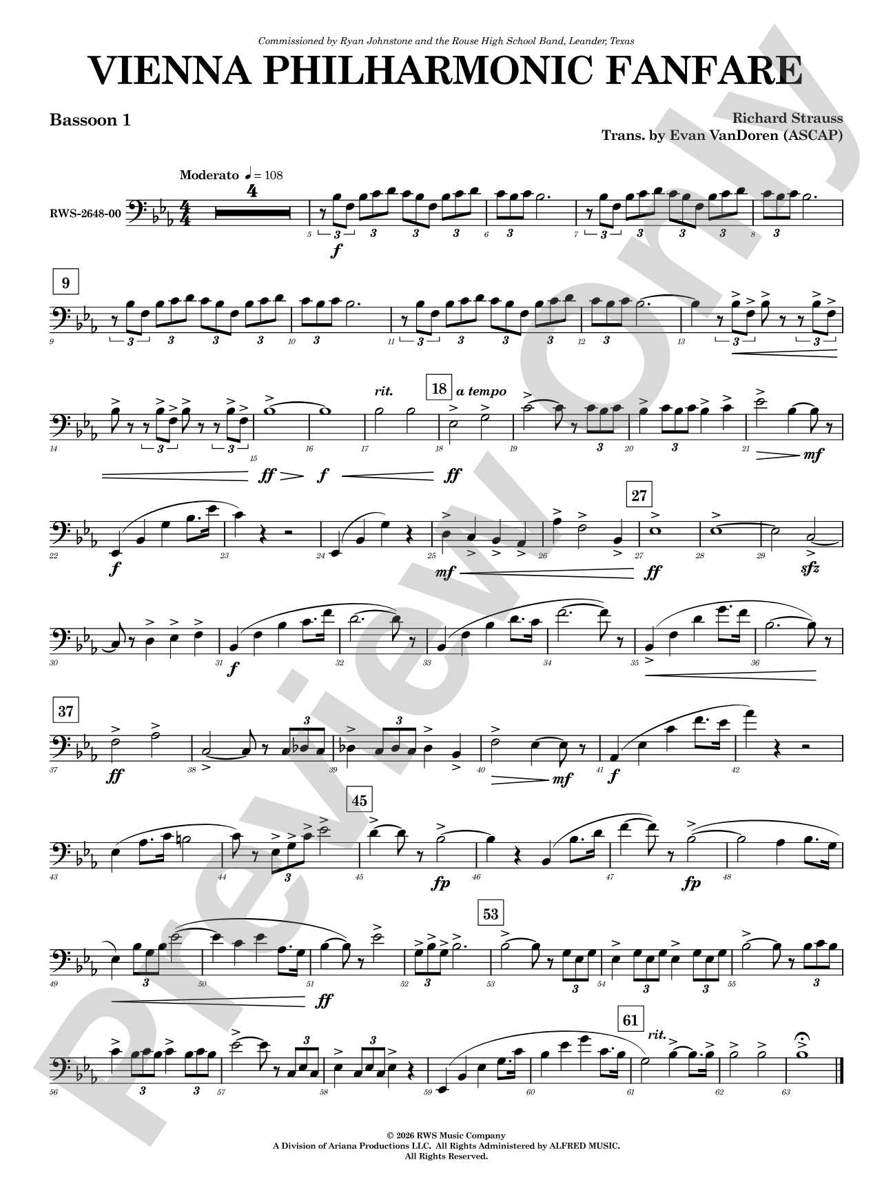 Vienna Philharmonic Fanfare: Bassoon