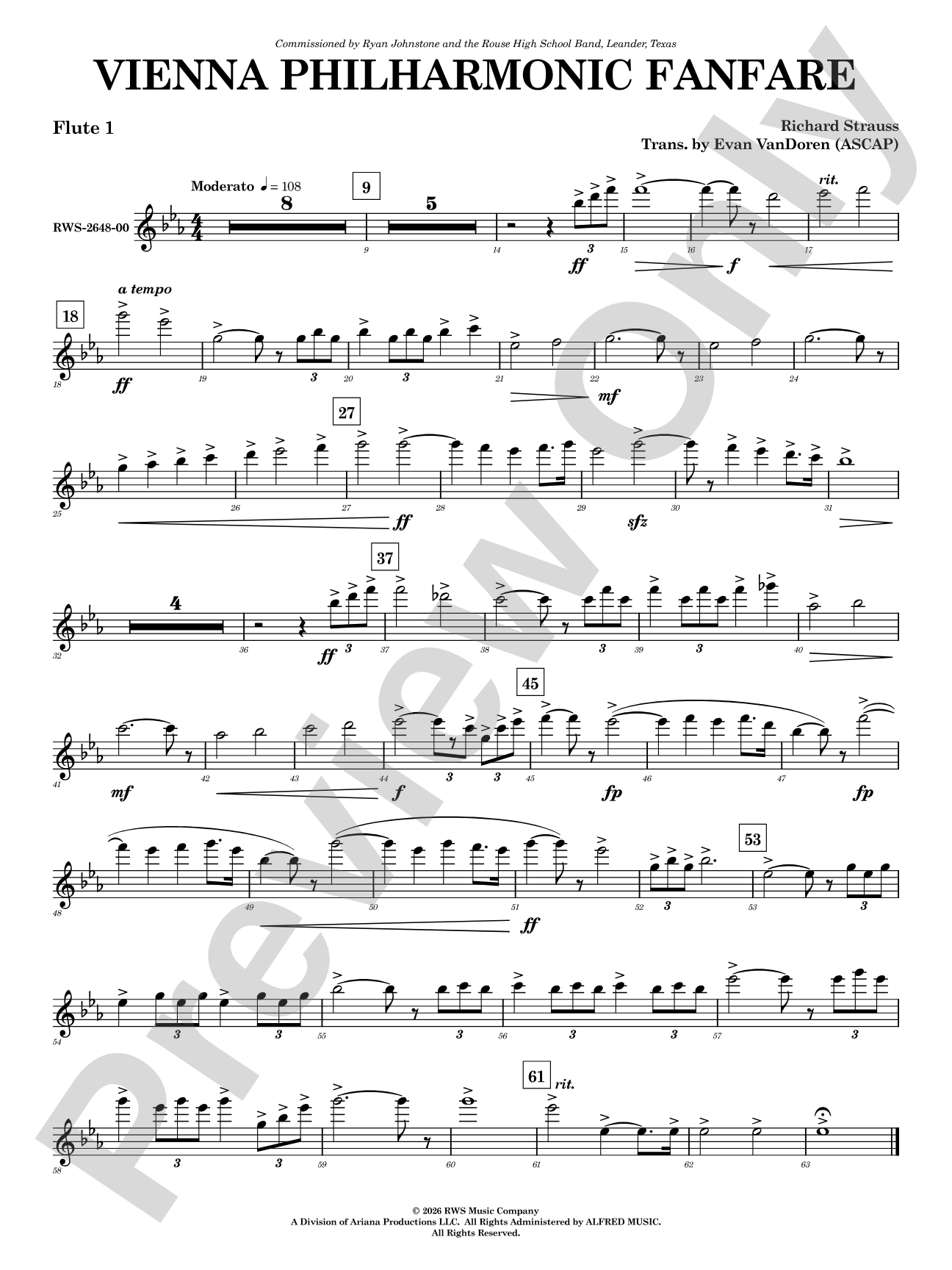 Vienna Philharmonic Fanfare: Flute