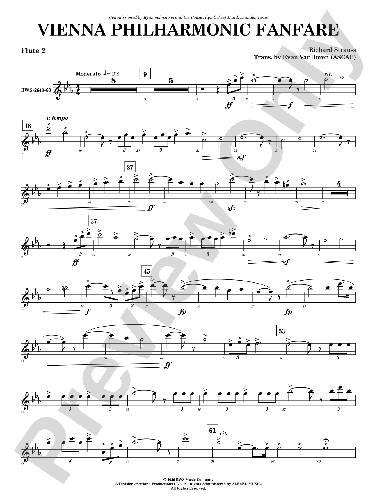 Vienna Philharmonic Fanfare: 2nd Flute