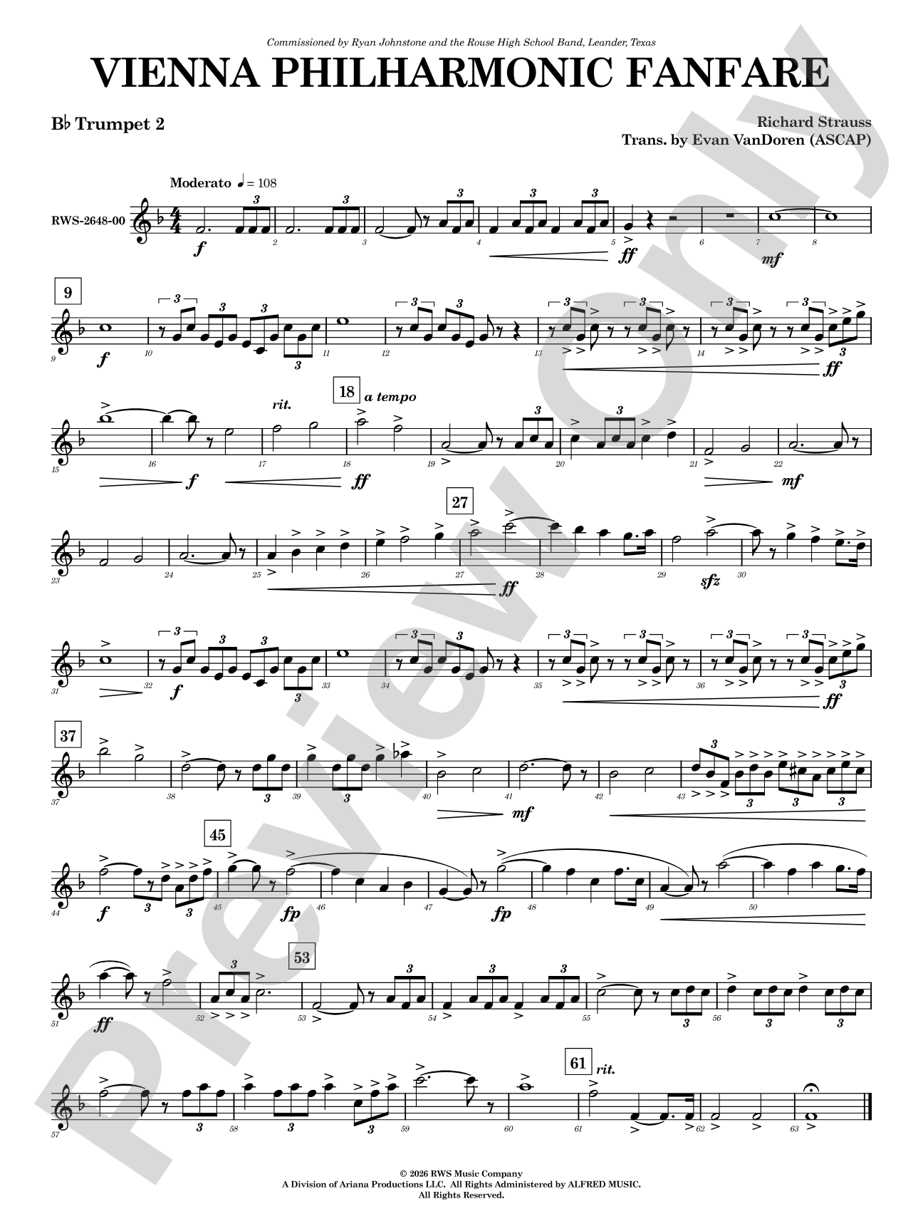 Vienna Philharmonic Fanfare: 2nd B-flat Trumpet