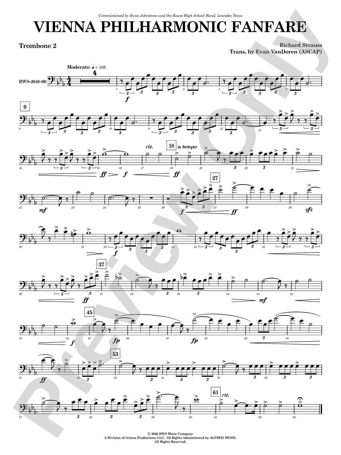 Vienna Philharmonic Fanfare: 2nd Trombone