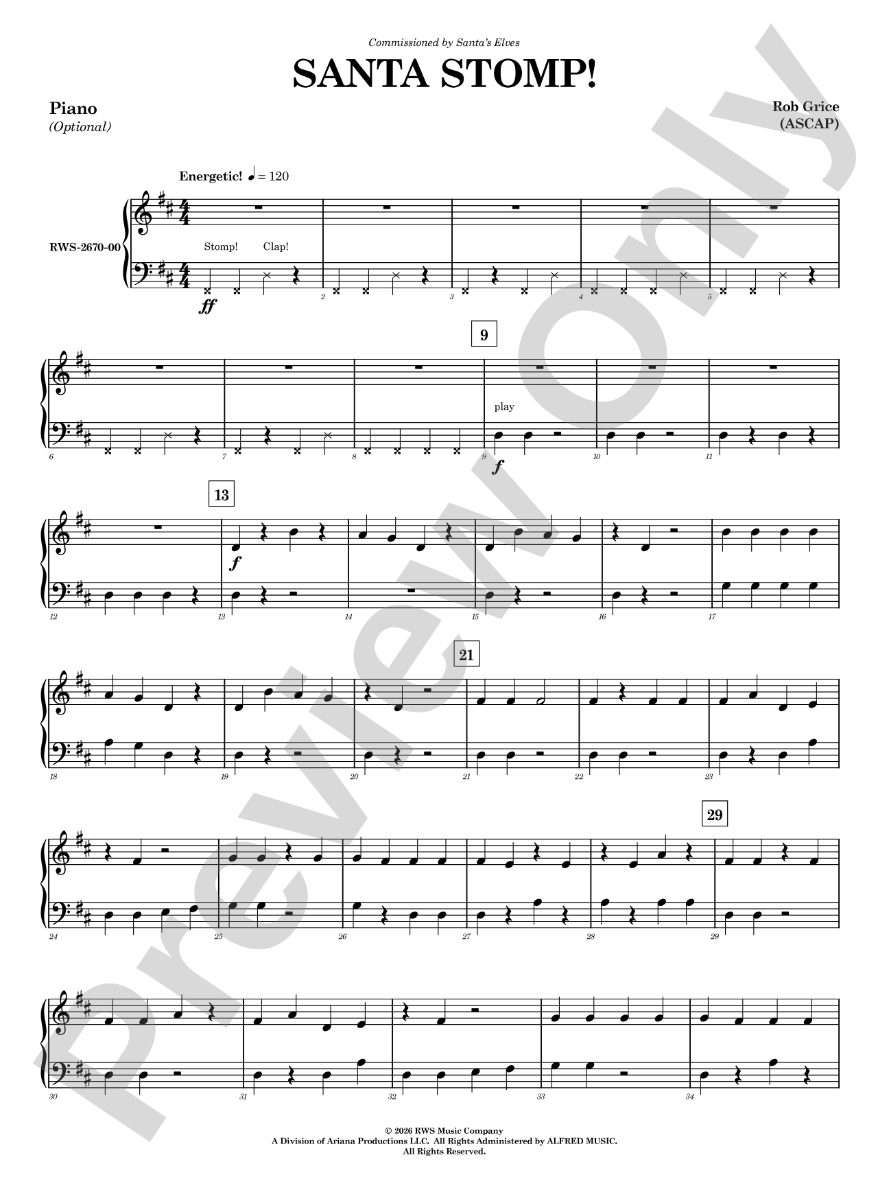 Santa Stomp: Piano Accompaniment