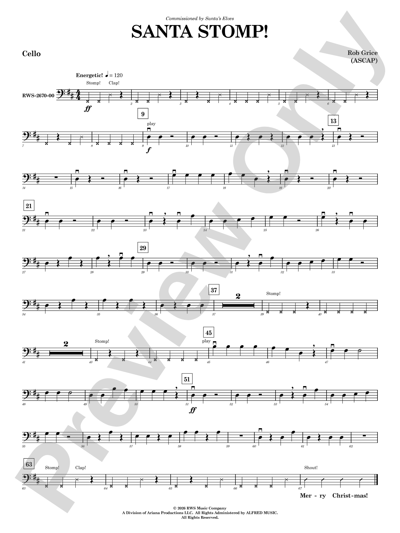Santa Stomp: Cello