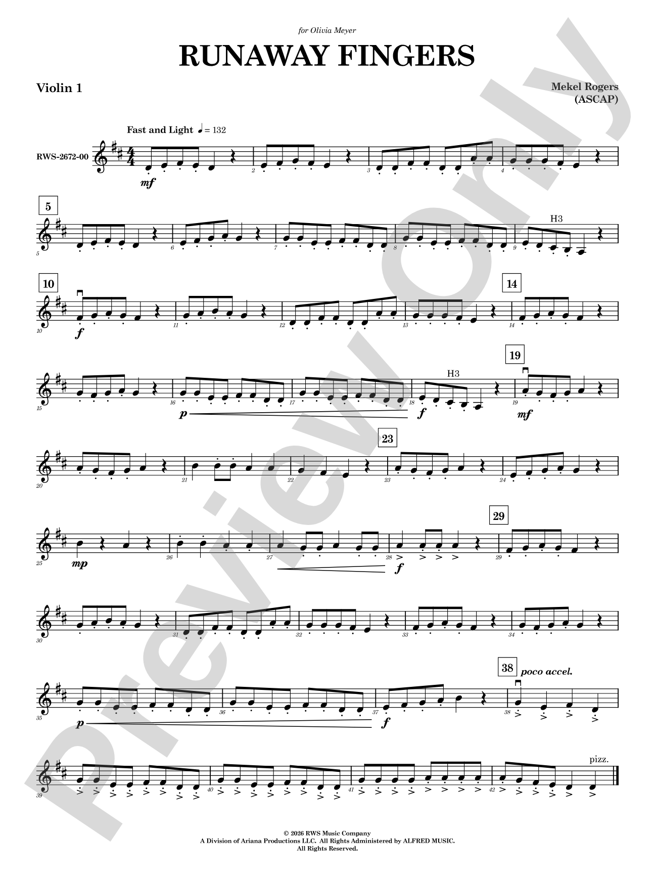 Runaway Fingers: 1st Violin