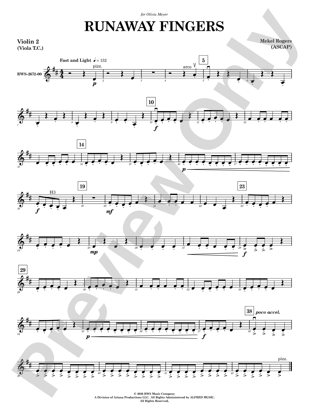 Runaway Fingers: 2nd Violin