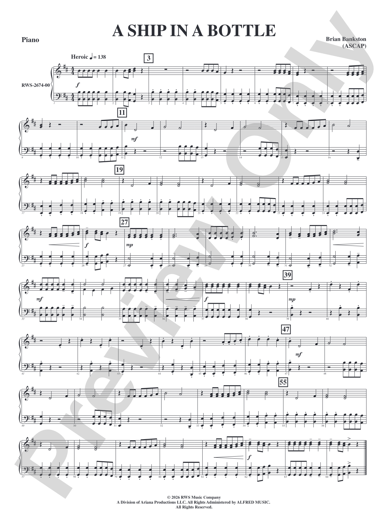 A Ship in a Bottle: Piano Accompaniment