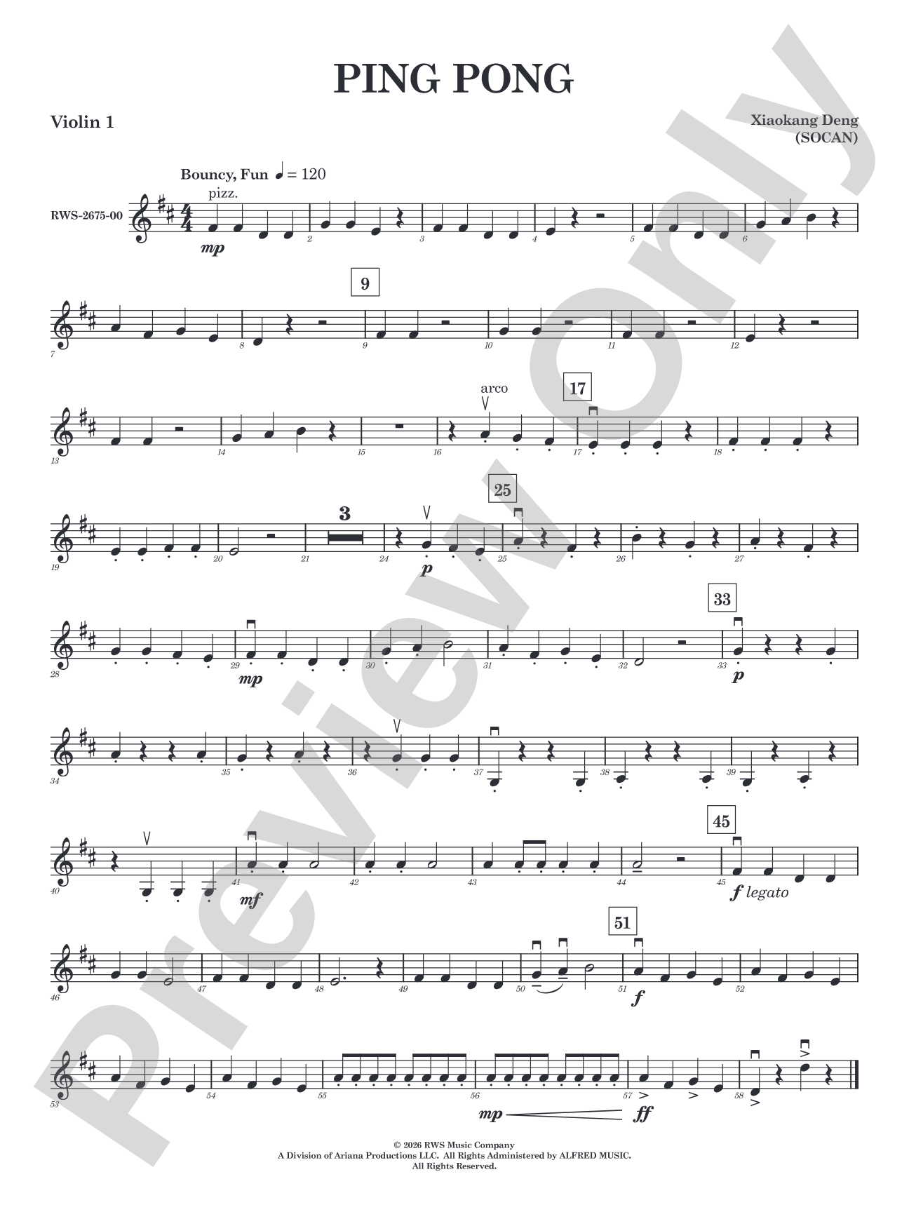 Ping Pong: 1st Violin