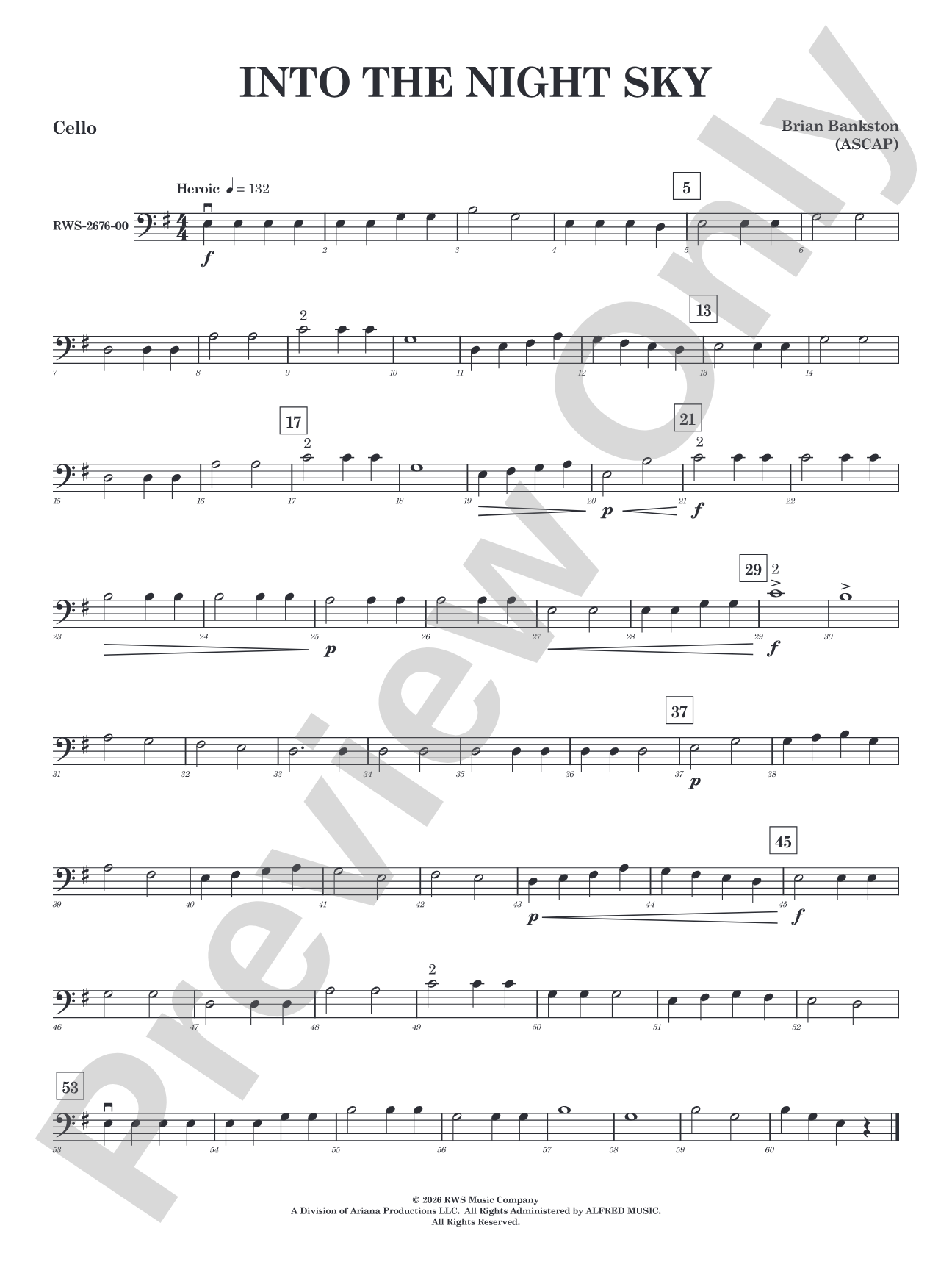 Into the Night Sky: Cello