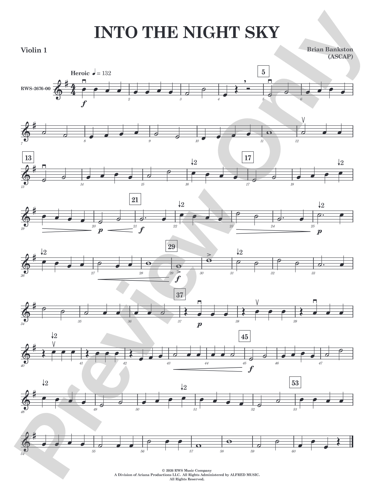 Into the Night Sky: 1st Violin