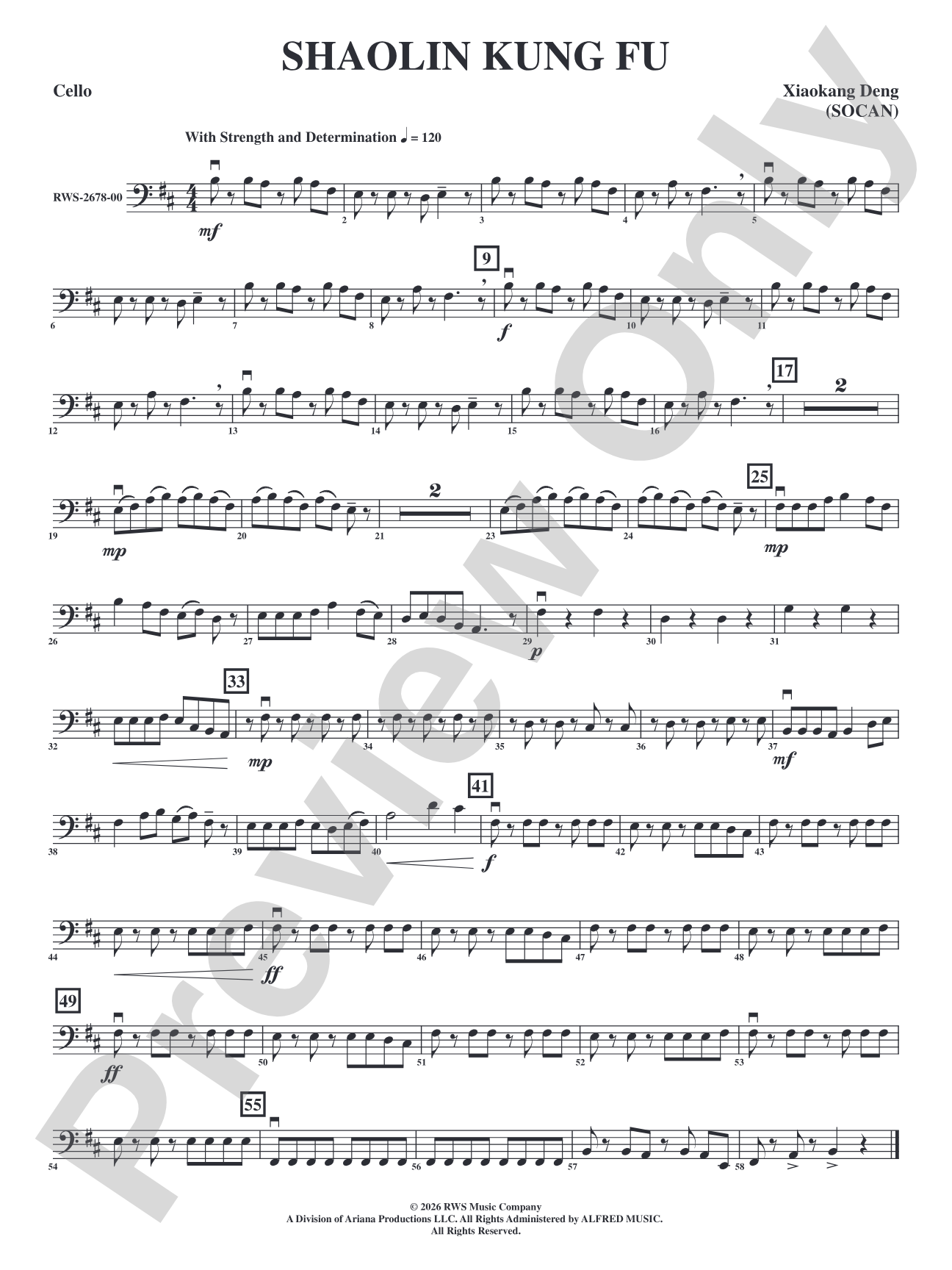 Shaolin Kung Fu: Cello