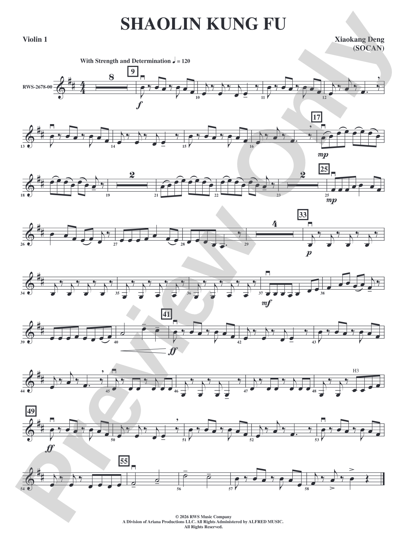 Shaolin Kung Fu: 1st Violin