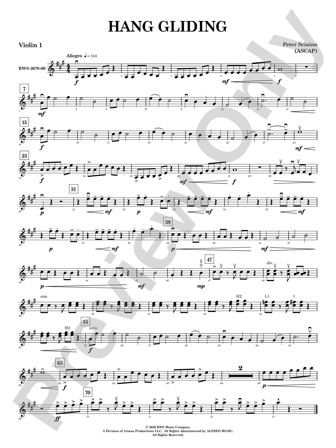 Hang Gliding: 1st Violin