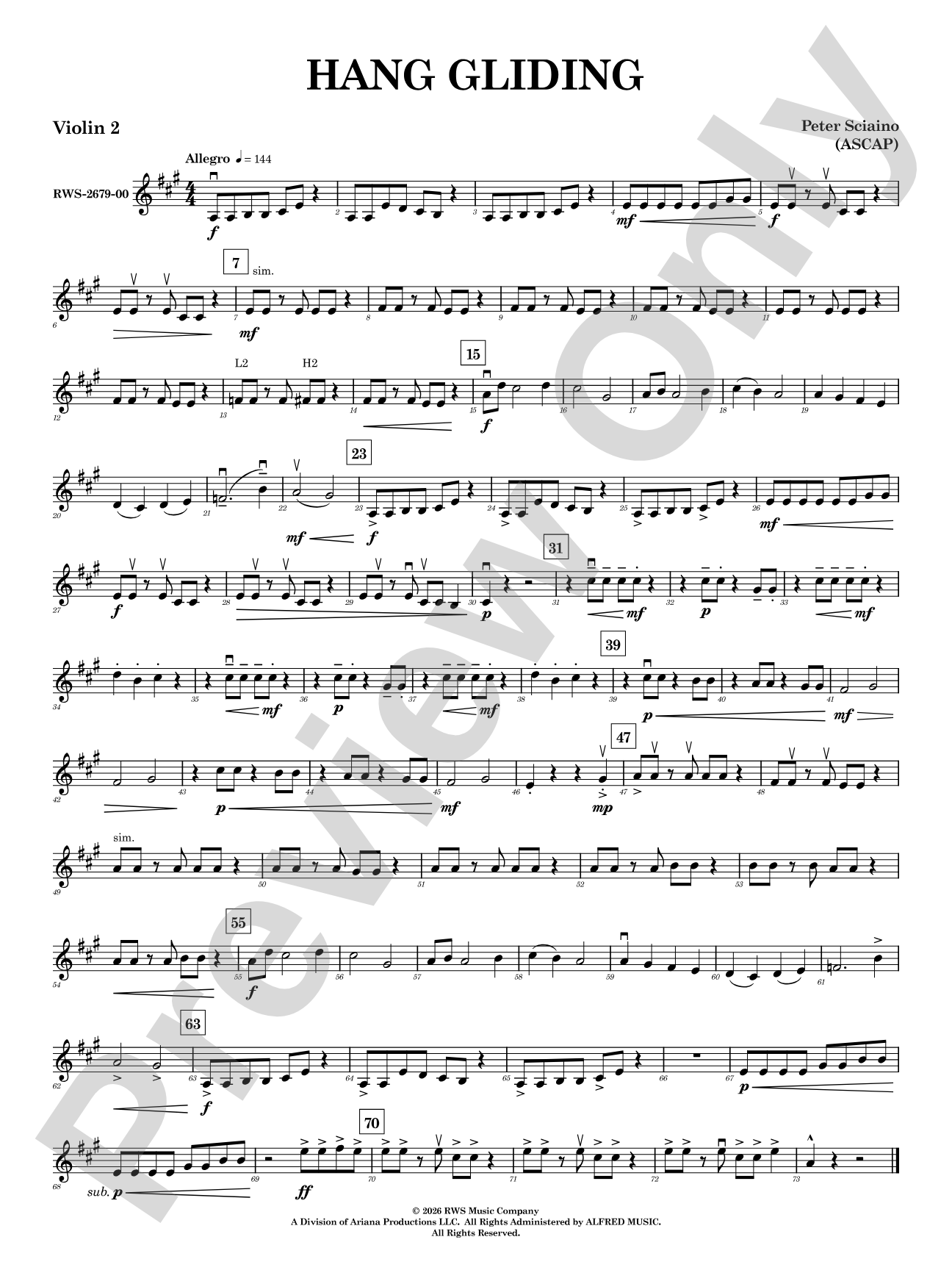 Hang Gliding: 2nd Violin